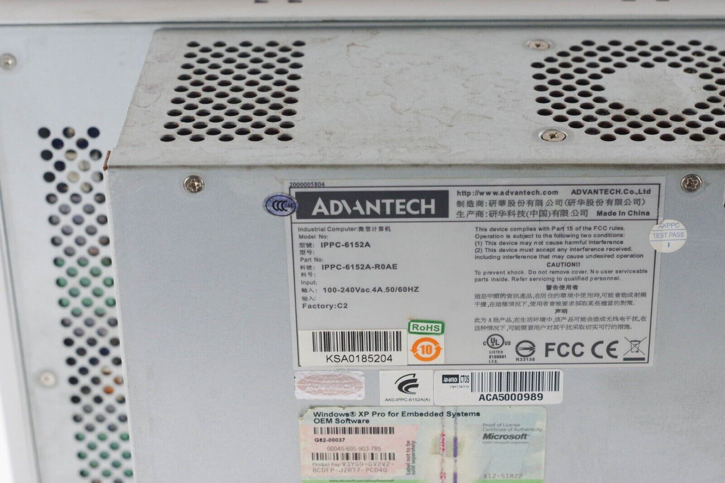 Advantech IPPC-6152A-R0AE / IPPC-6152A 15 SXGA Industrial Panel PC Hmi -Parts/Re