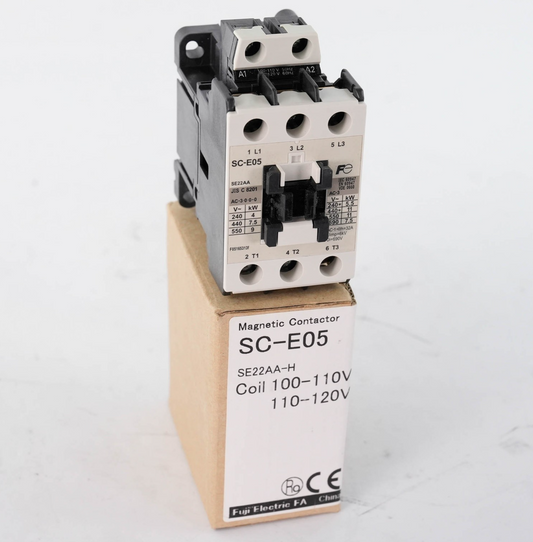 Fuji SC-E05 SE22AA-H Magnetic Contactor 22A 600V 3-Pole 110-120VAC Coil