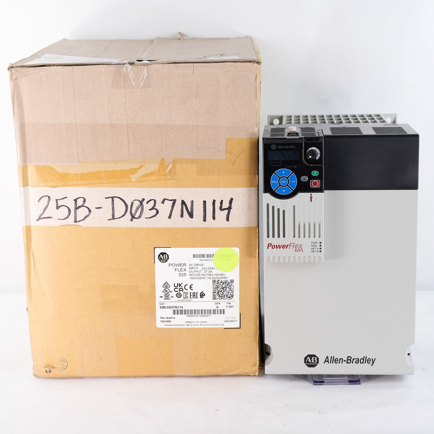 Allen Bradley 25B-D037N114 /A PowerFlex 525 AC Drive 480V 3-Ph 25HP - Open Box
