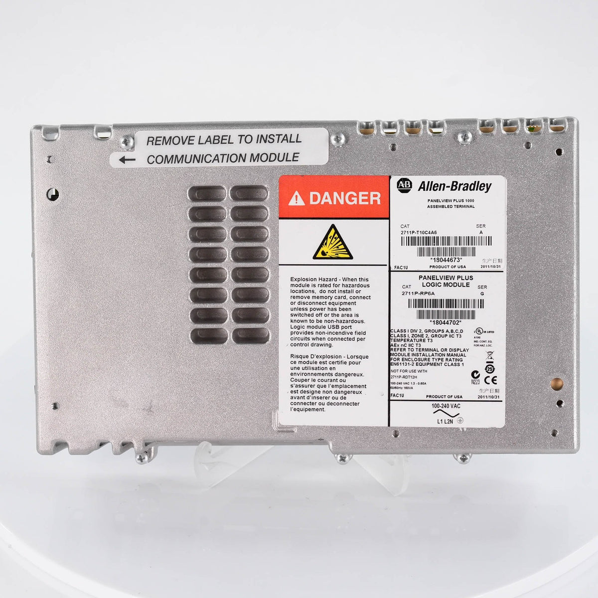 Allen Bradley 2711P-RP6A Ser G PanelView Plus 6 Logic Module 512MB RAM 2711PRP6A