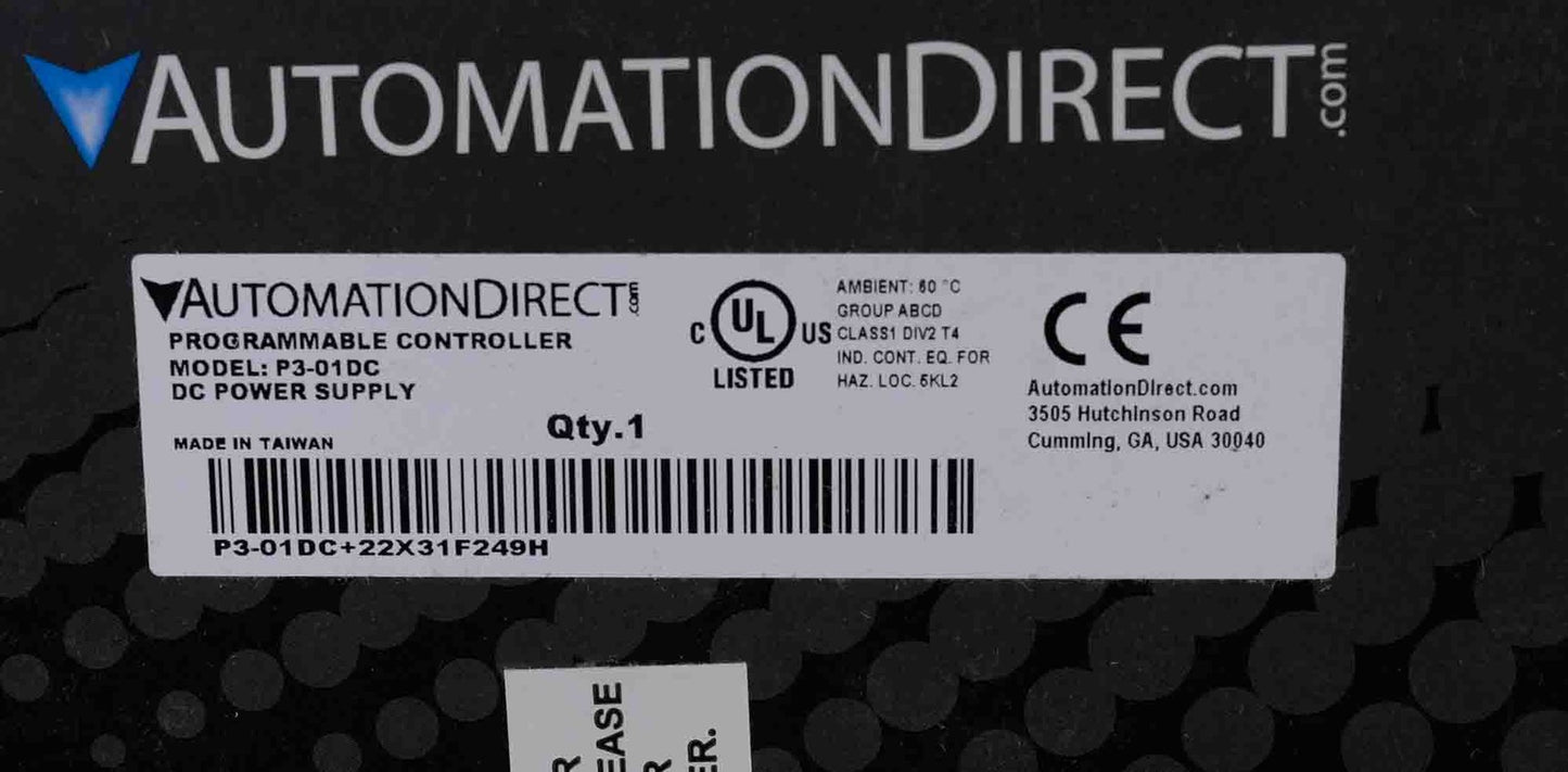 Automation Direct Productivity 3000 P3-01DC DC Power Supply - Sealed Surplus