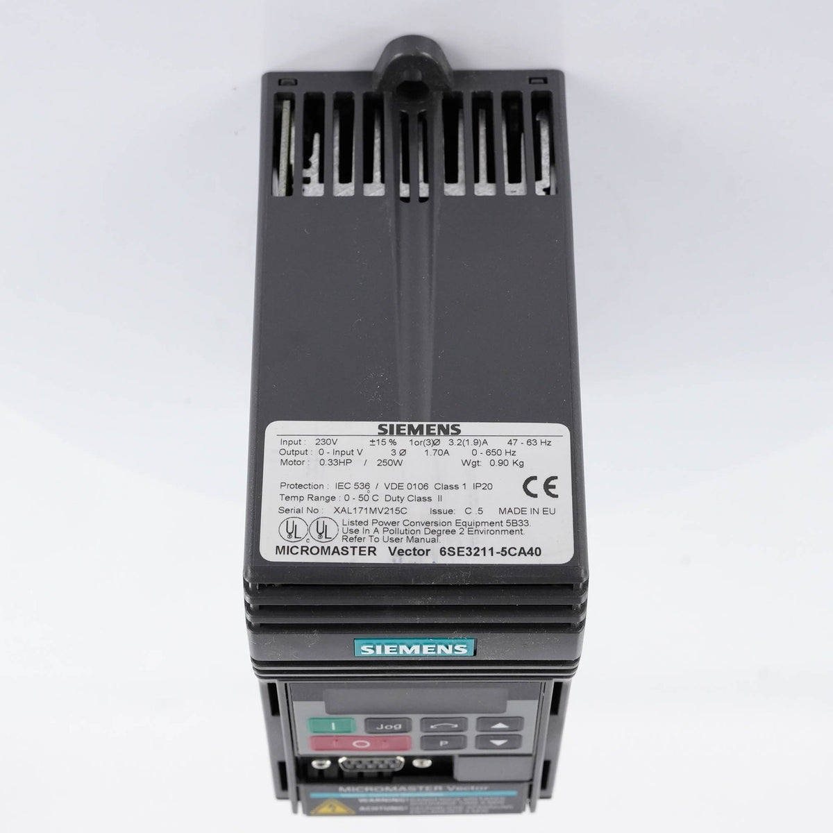 Siemens 6SE3211-5CA40 Micromaster Vector AC Drive 0.12kW 230V 6SE32115CA40