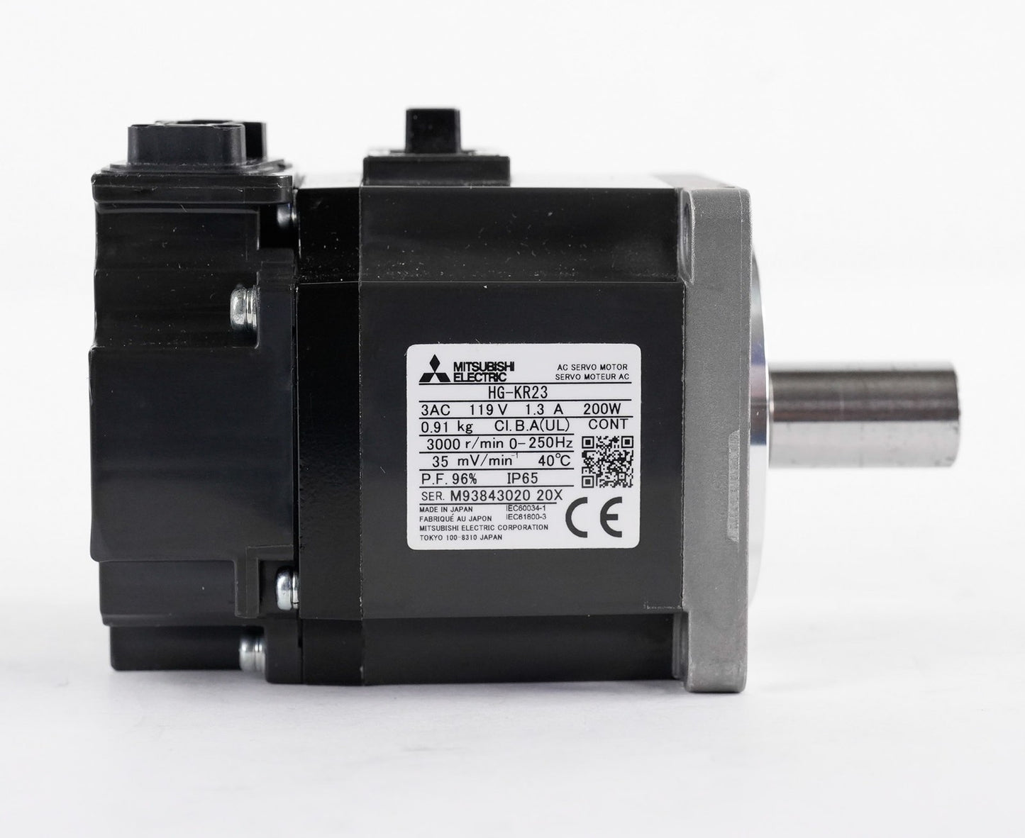 Mitsubishi HG-KR23 AC Servo Motor 200W 3AC 1.3A 119V 3000r/min HGKR23
