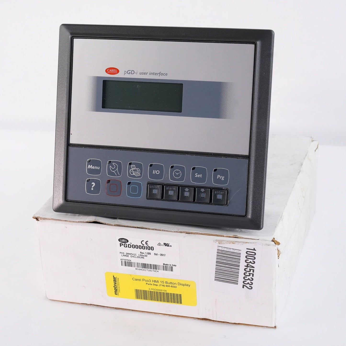 Carel PGD0000100 Rev. 1.026 Graphic Display Terminal Panel - Open Box