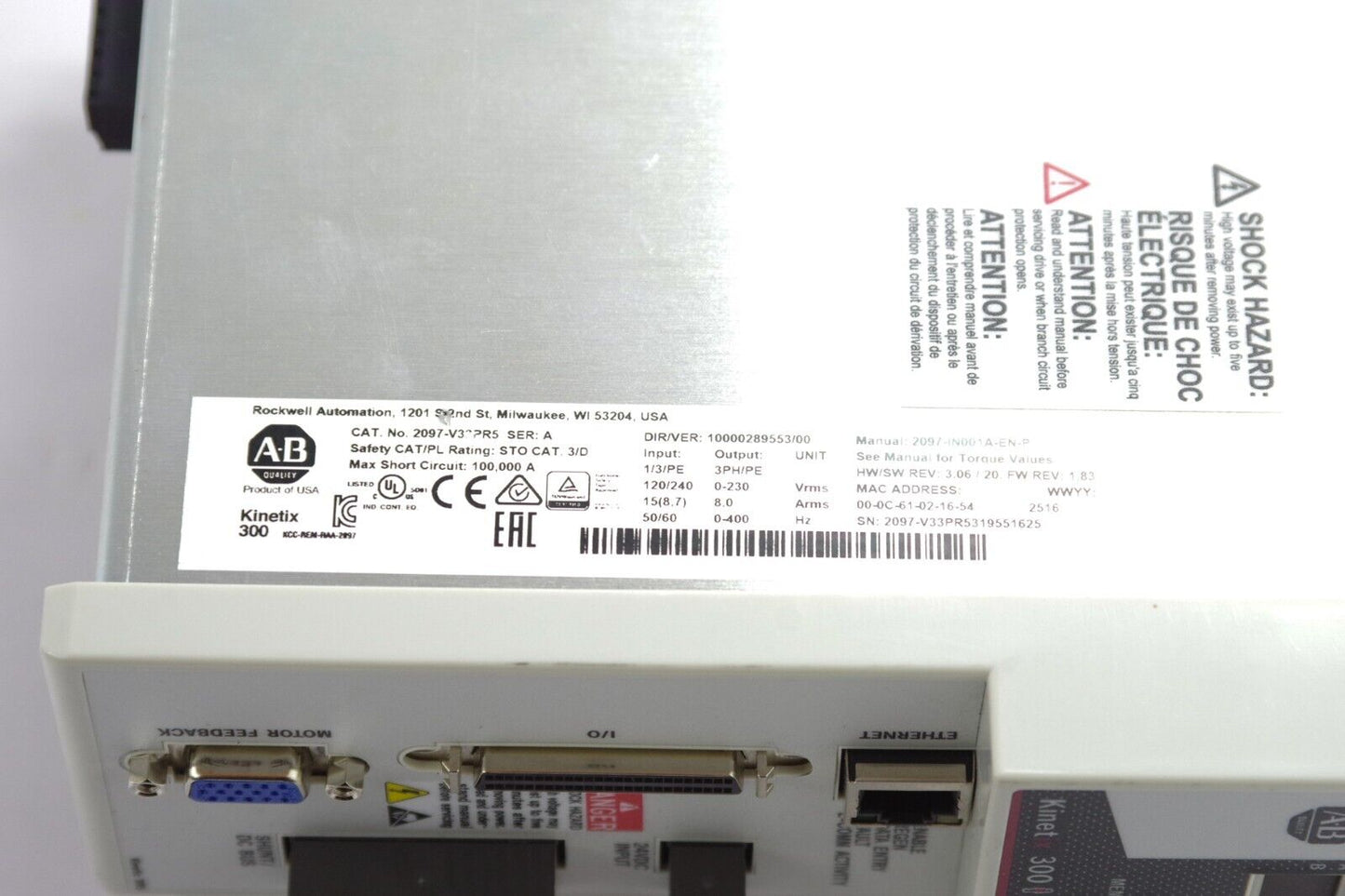 Allen Bradley 2097-V33PR5 Ser A Kinetix 300 Servo Drive
