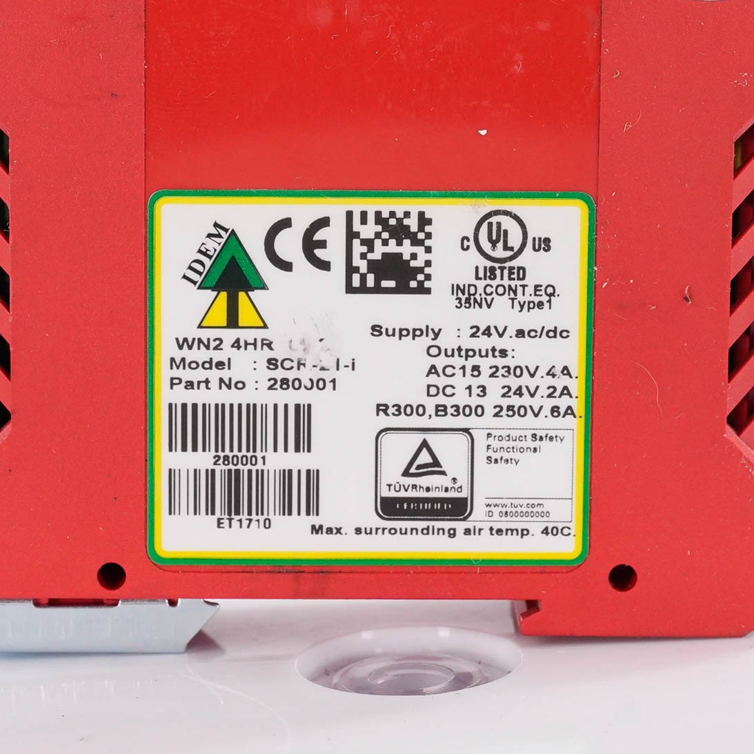 IDEM SCR-21-i Safety Relay 24VAC/DC 2NO 1NC SCR21i Dual Channel Monitoring SCR21
