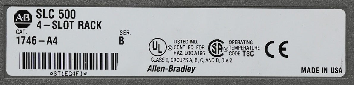 Allen Bradley 1746-A4 /B SLC 500 4-Slot Rack Chassis 1746A4