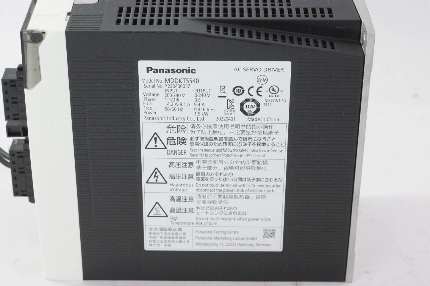 Panasonic MDDKT5540 AC Servo Drive - New Without Box