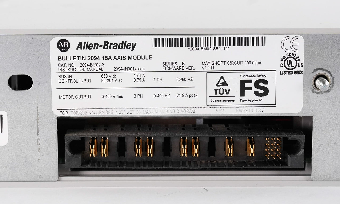 Allen Bradley 2094-BM02-S /B Kinetix 6000 Bulletin 2094 Axis Module 15A