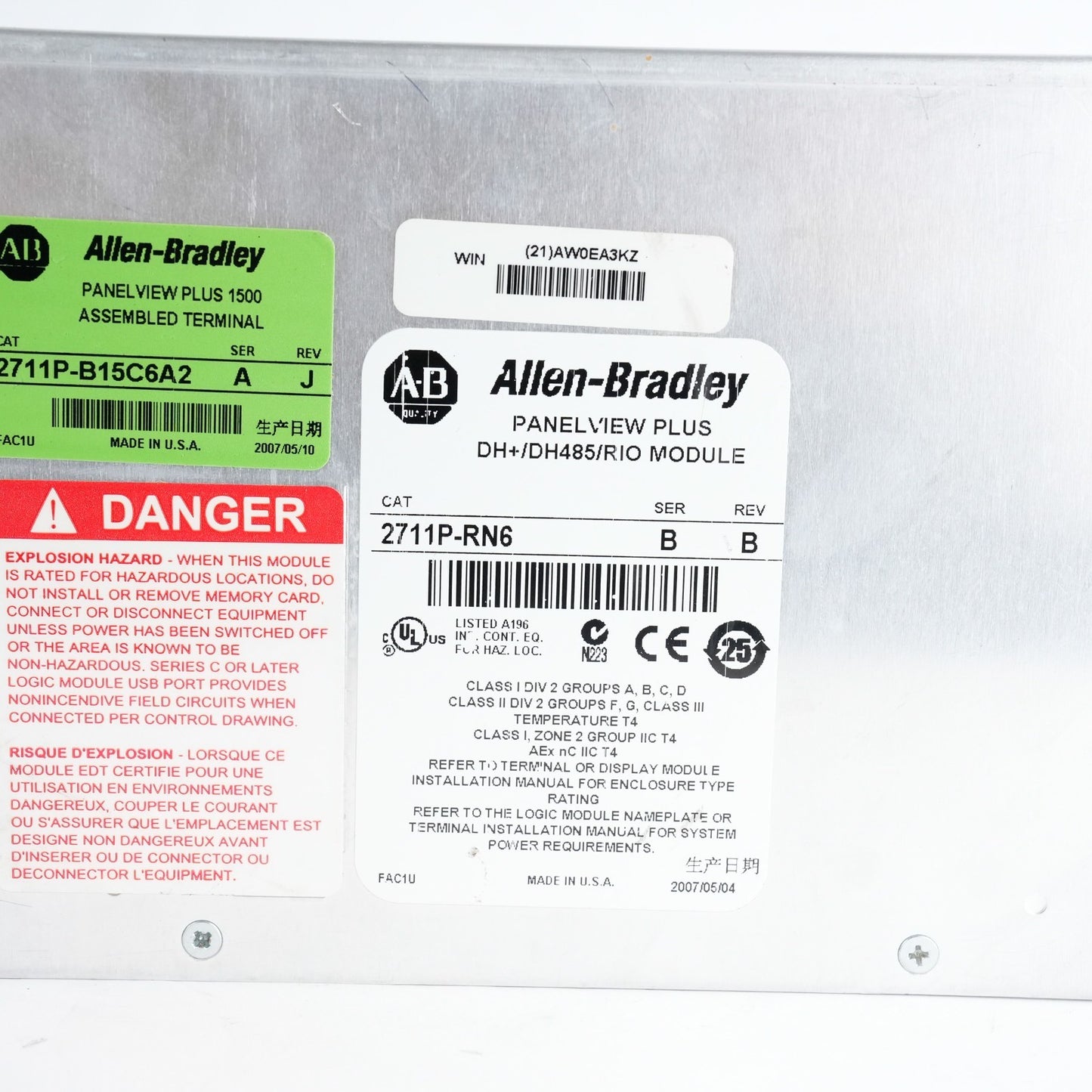Allen Bradley 2711P-RN6 /B PanelView Plus DH+/DH485/RIO Module 2711PRN6
