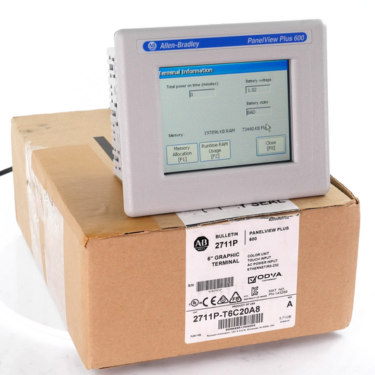 Allen Bradley 2711P-T6C20A8 PanelView Plus 600 Color Touch 100-240 VAC Open Box