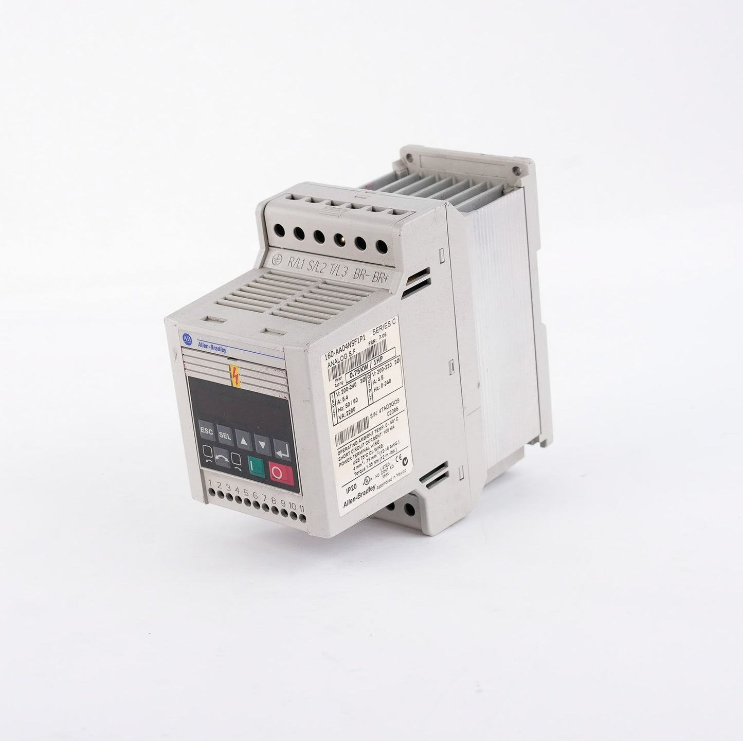 Allen Bradley 160-AA04NSF1P1 /C AC Drive 0.75kW 1HP 200-240V 160AA04NSF1P1