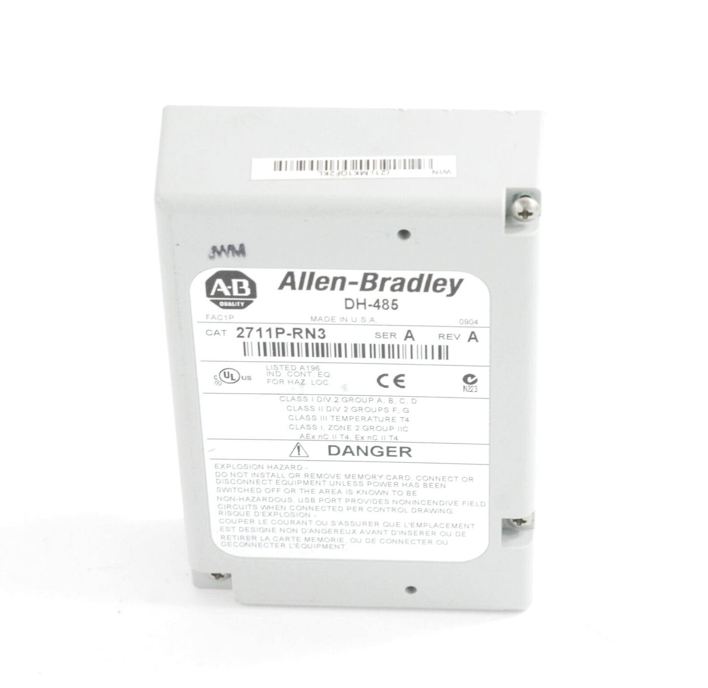 Allen Bradley 2711P-RN3 Ser A Rev A PanelView Plus DH-485 Communication Module