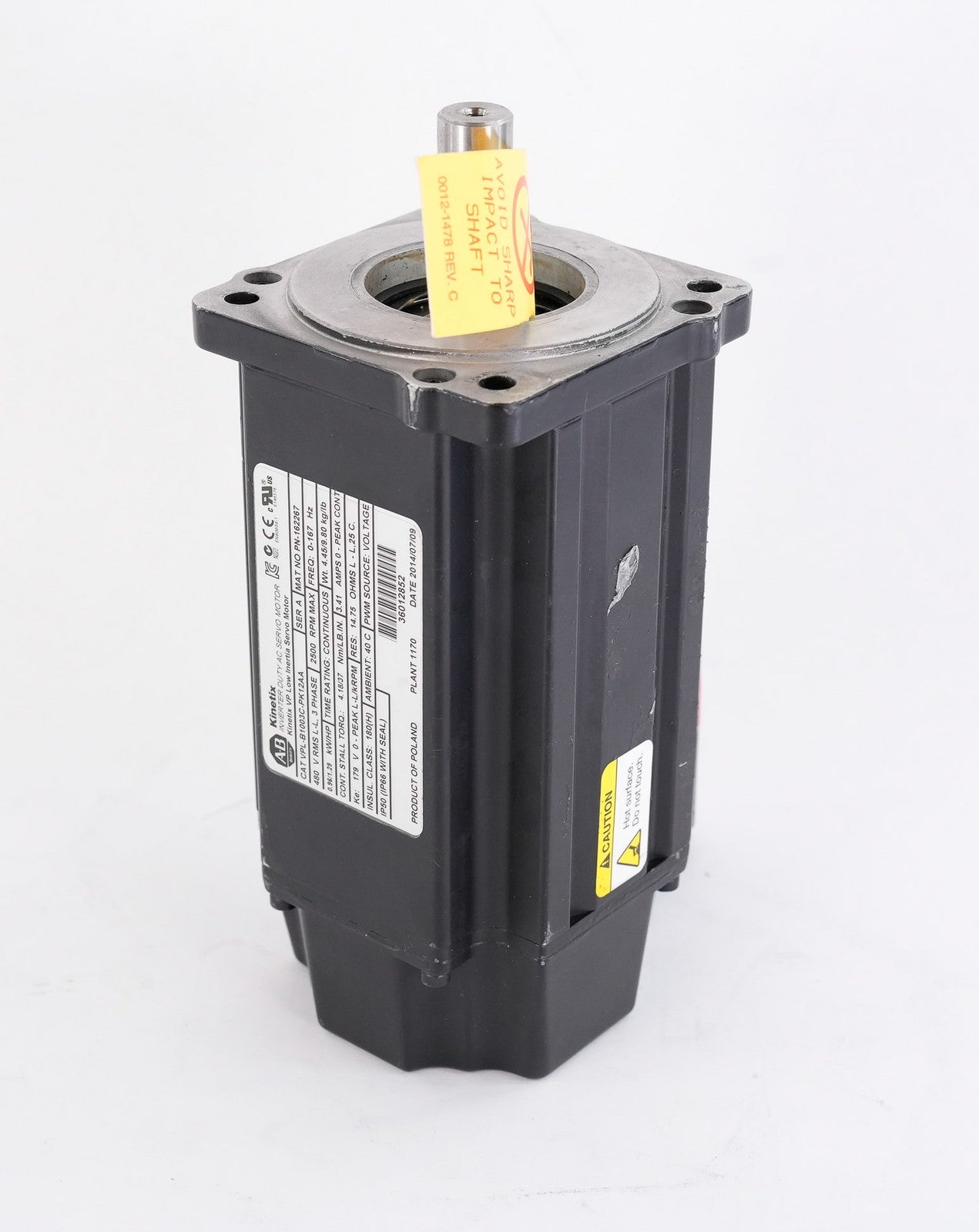 Allen Bradley VPL-B1003C-PK12AA /A AC Servo Motor 480V 3-Phase 2500RPM