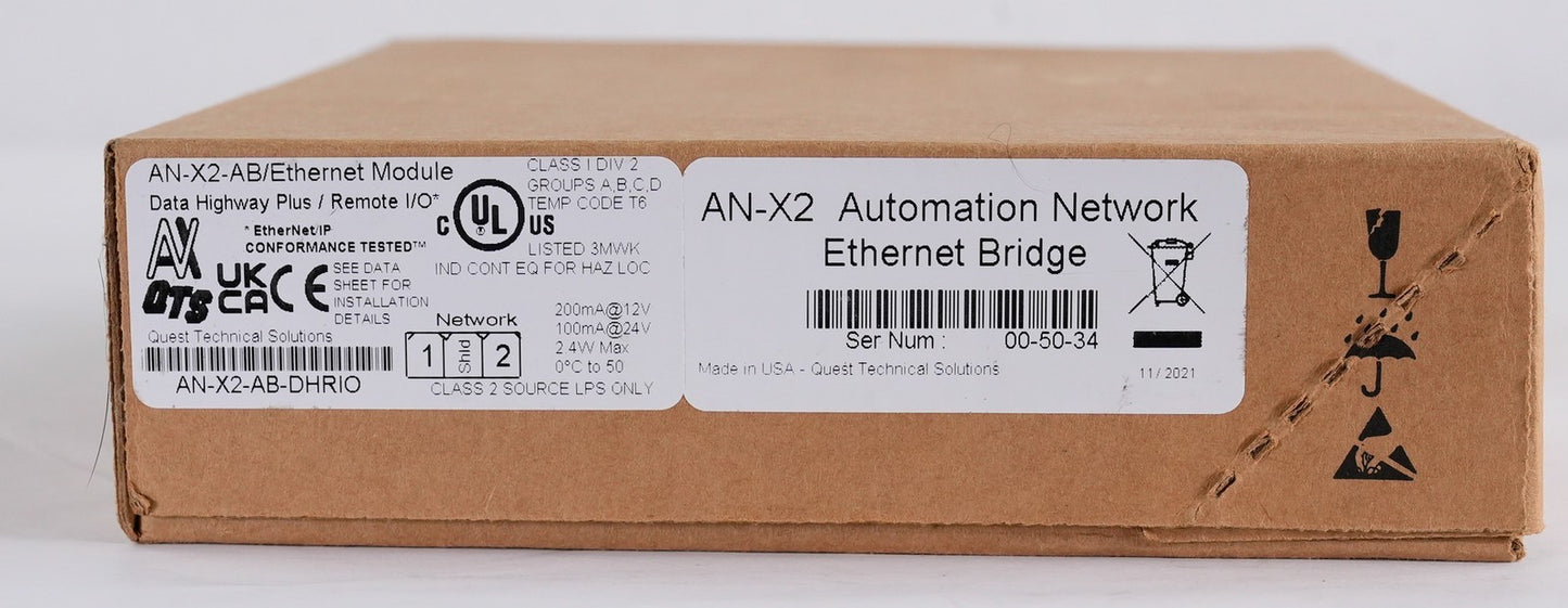 ProSoft AN-X2-AB-DHRIO EtherNet/IP to Remote I/O DH+ Gateway - Sealed Surplus