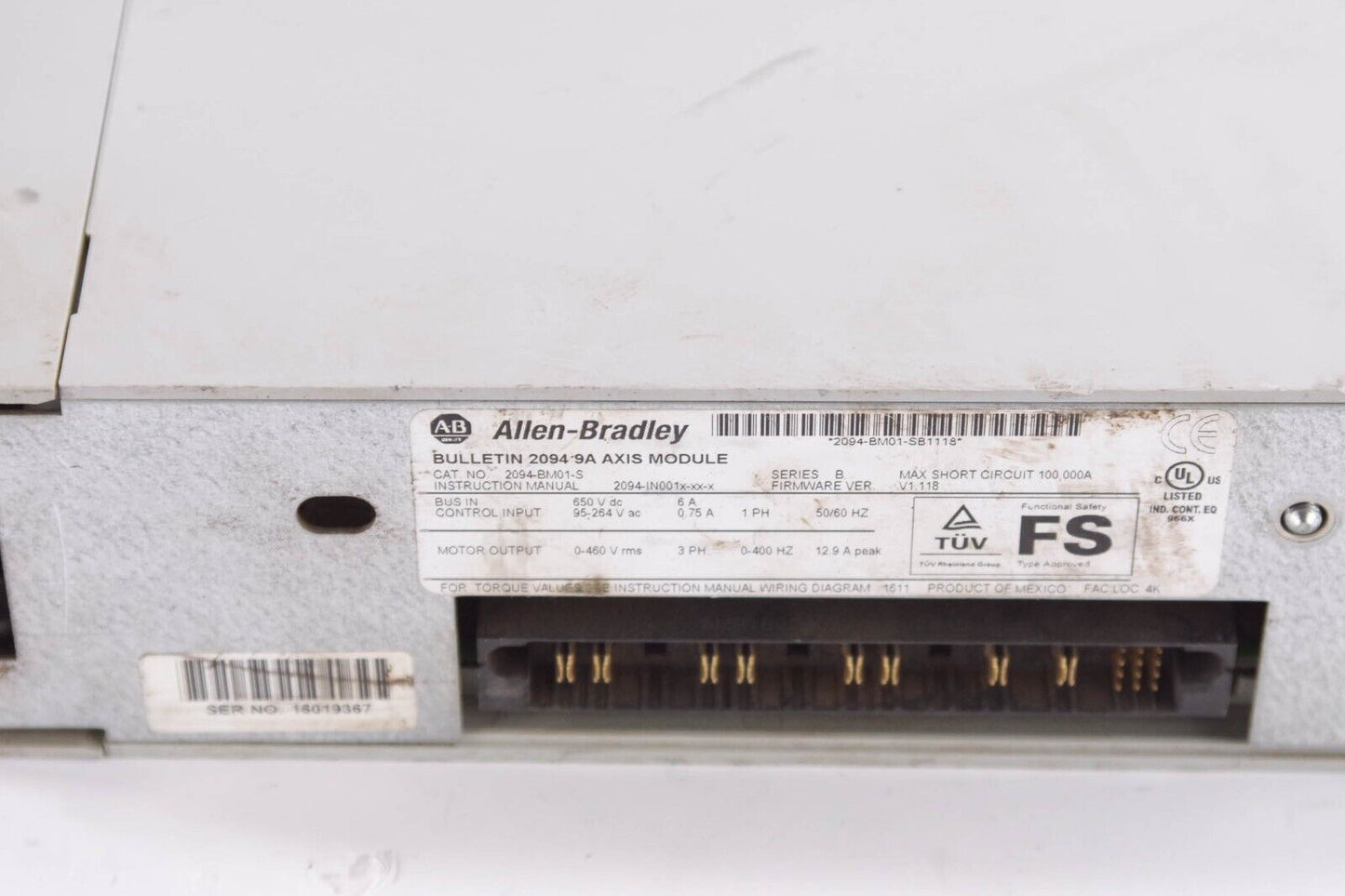 ALLEN BRADLEY 2094-BM01-S SER B KINETIX 6000 AXIS MODULE SERVO DRIVE -For Repair