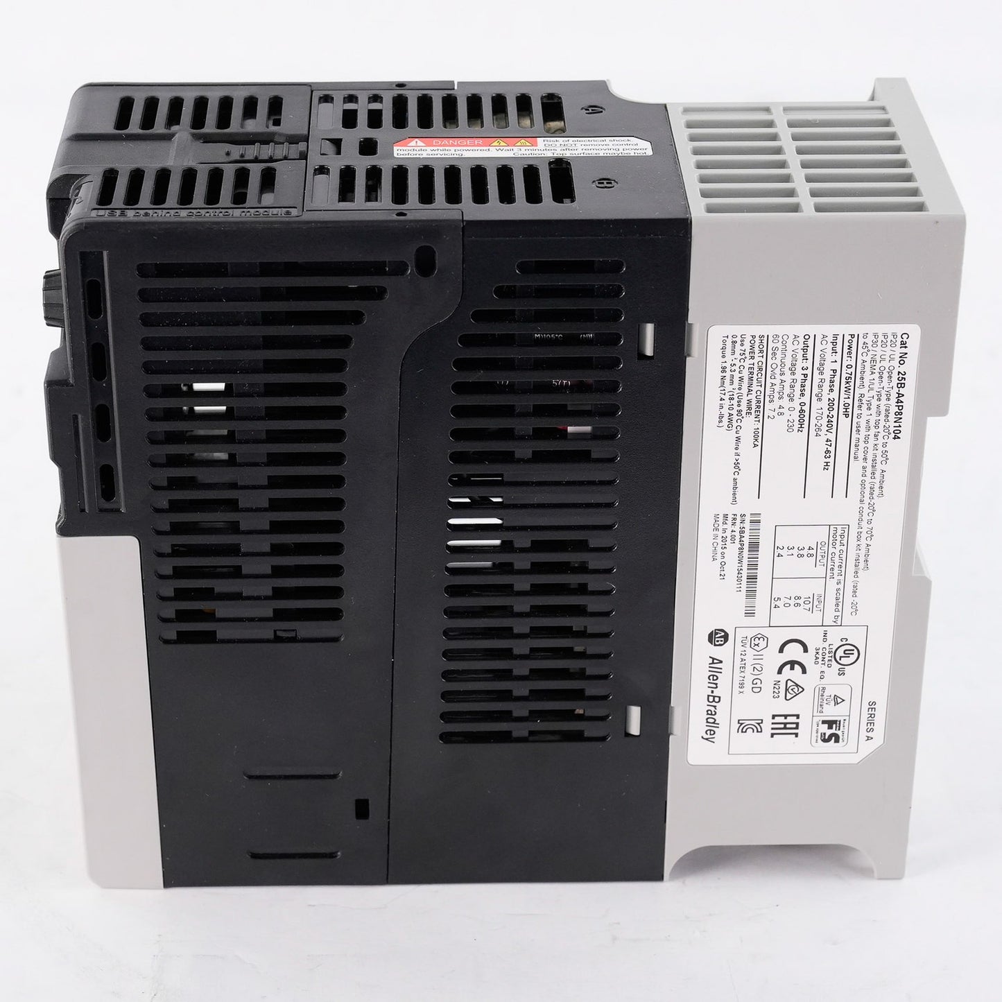 Allen Bradley 25B-A4P8N104 /A PowerFlex 525 AC Drive 25BA4P8N104 - Open Box