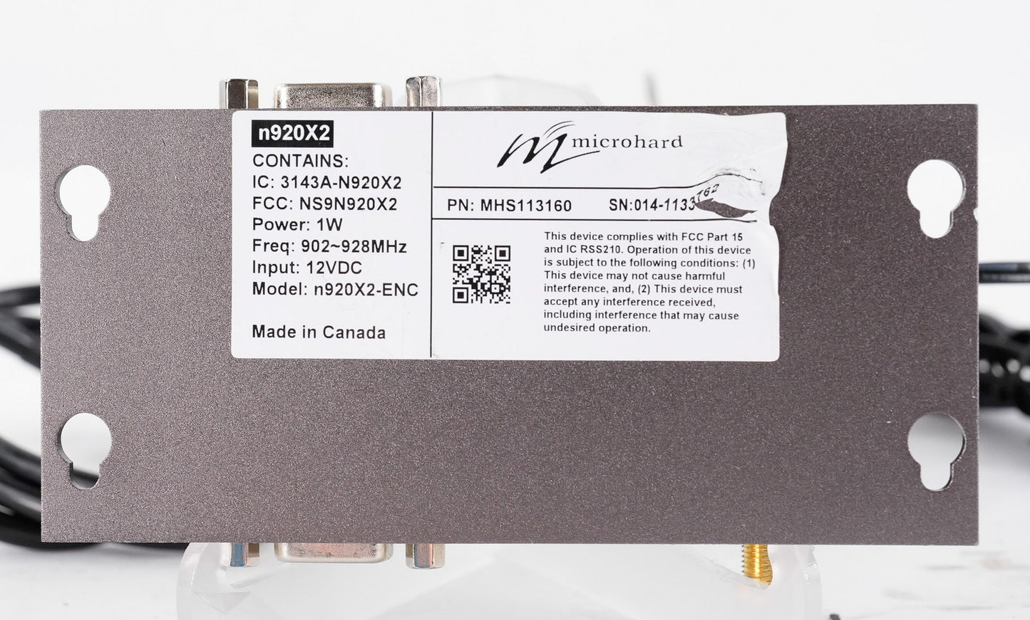 Microhard Systems n920X2-ENC 900MHz Spread Spectrum Wireless Modem MHS113160