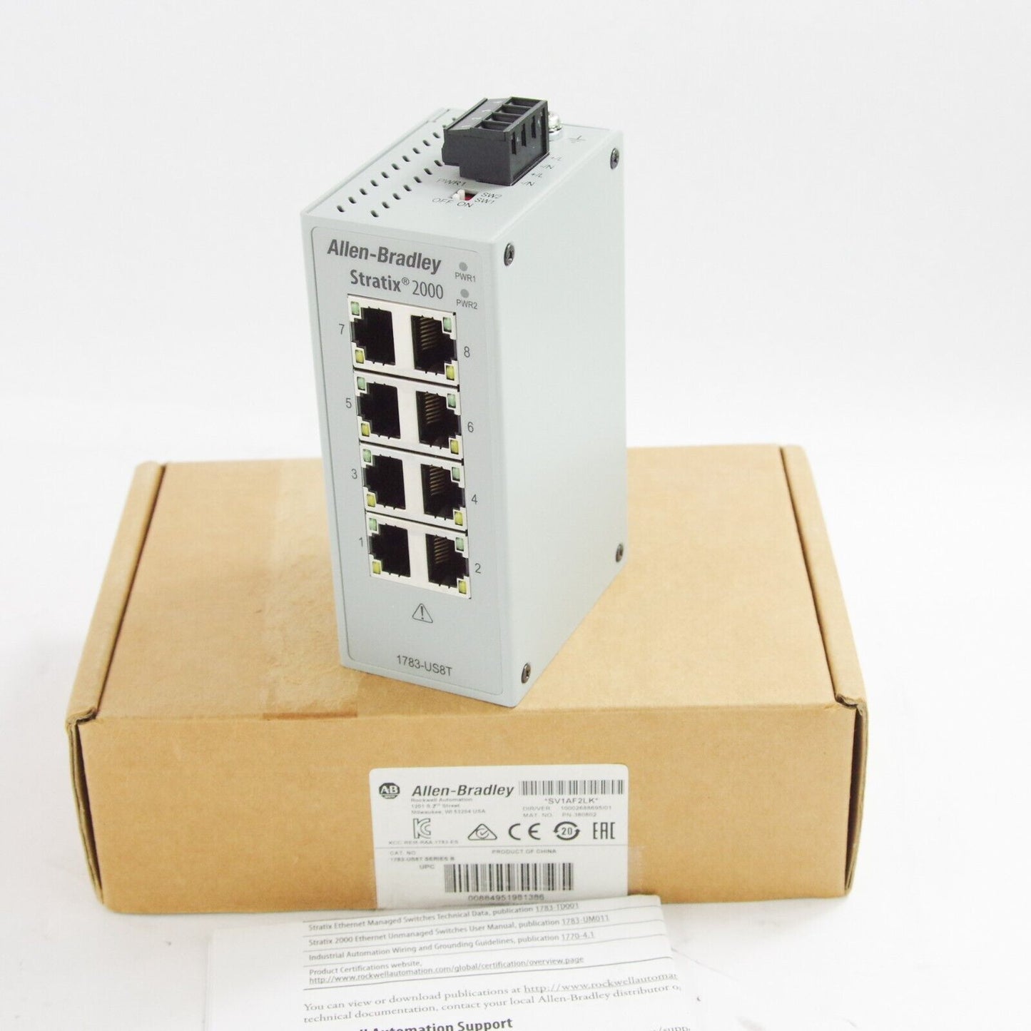 Allen Bradley 1783-US8T Ser B 8-Port Stratix 2000 Ethernet Switch Unmanaged