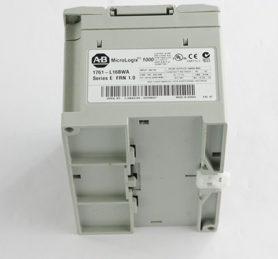 Allen Bradley 1761-L16BWA Ser E FRN 1.0 24VDC 240VAC MicroLogix 1000 PLC