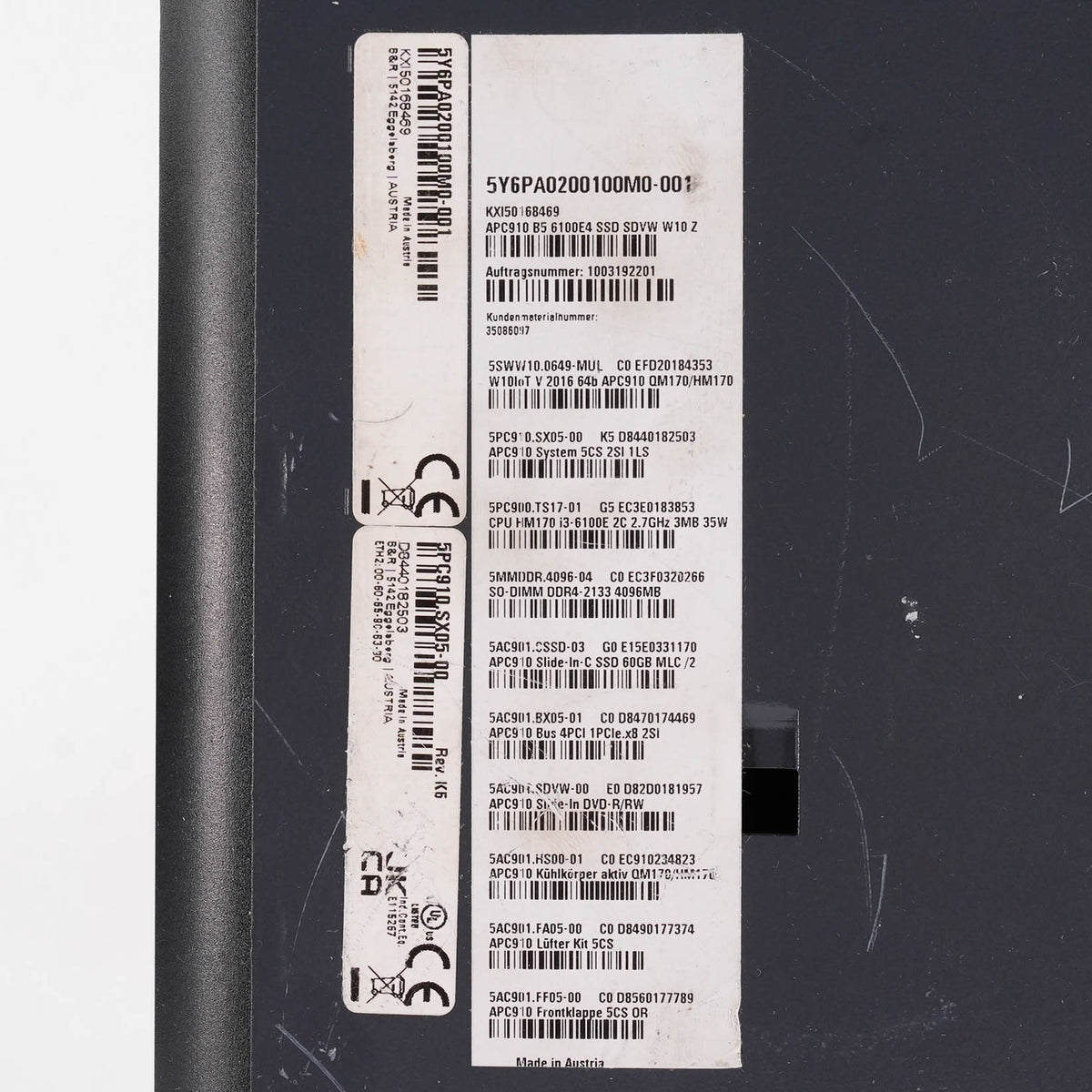B&R 5PPC910.SX05-00 Power Panel 900 Industrial PC 5Y6PA0200100M0-001 APC910