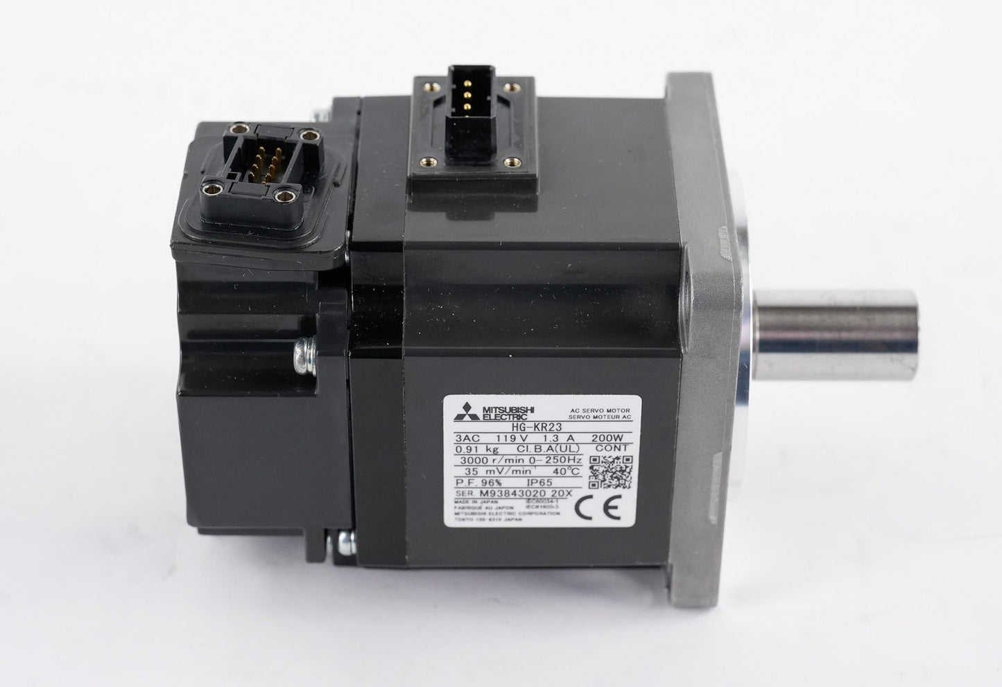 Mitsubishi HG-KR23 AC Servo Motor 200W 3AC 1.3A 119V 3000r/min HGKR23