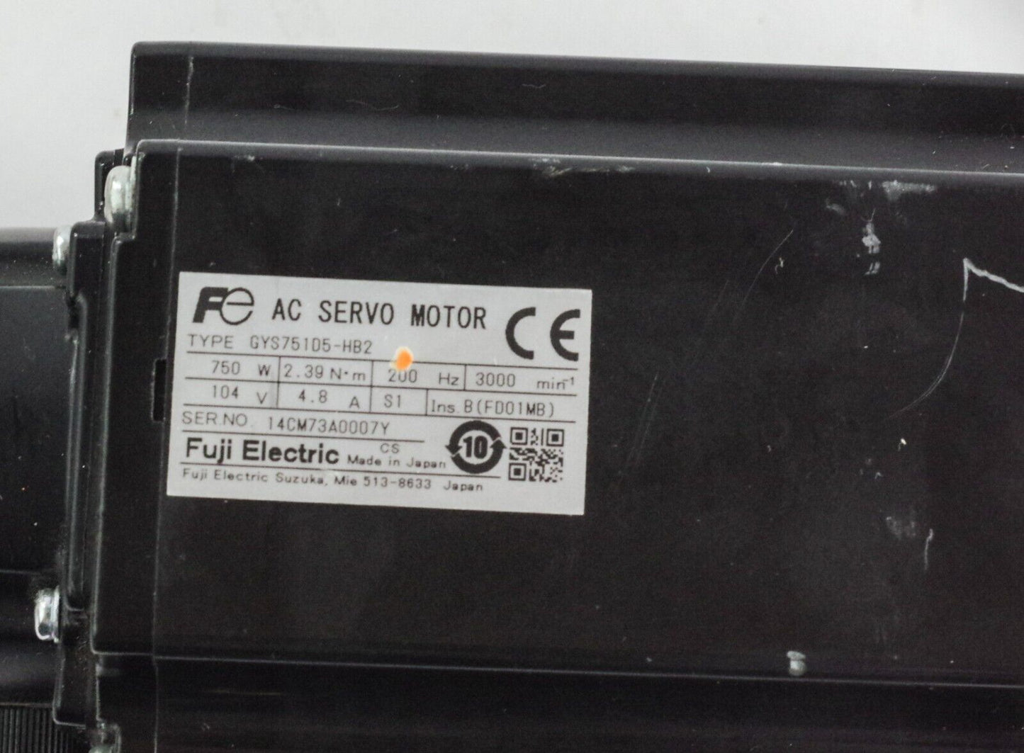 Fuji Electric GYS751D5-HB2 AC Servo Motor 750W 104V 4.8A 200Hz