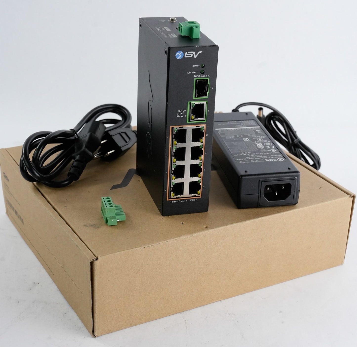 POE-SW802-DIN 8 Ports PoE + Ports with Gigabit Ethernet & SFP Uplink - Open Box