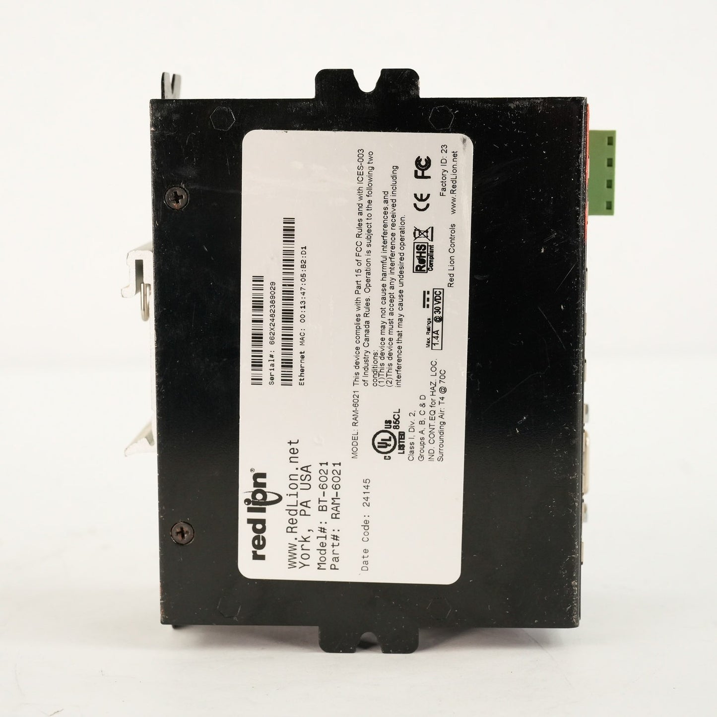 Red Lion BT-6021 Sixnet Industrial Wired Router RAM-6021 BT6021