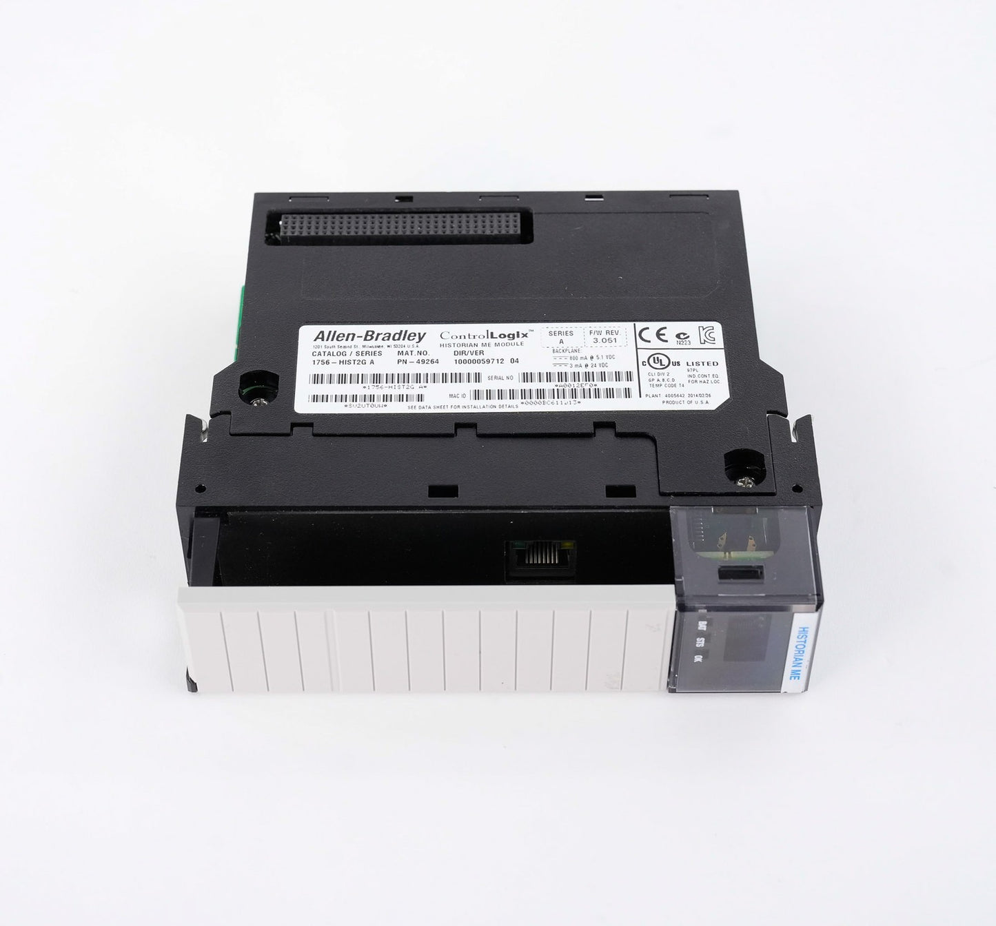 Allen Bradley 1756-HIST2G /A ControlLogix Historian ME Module 1756HIST2G SER A