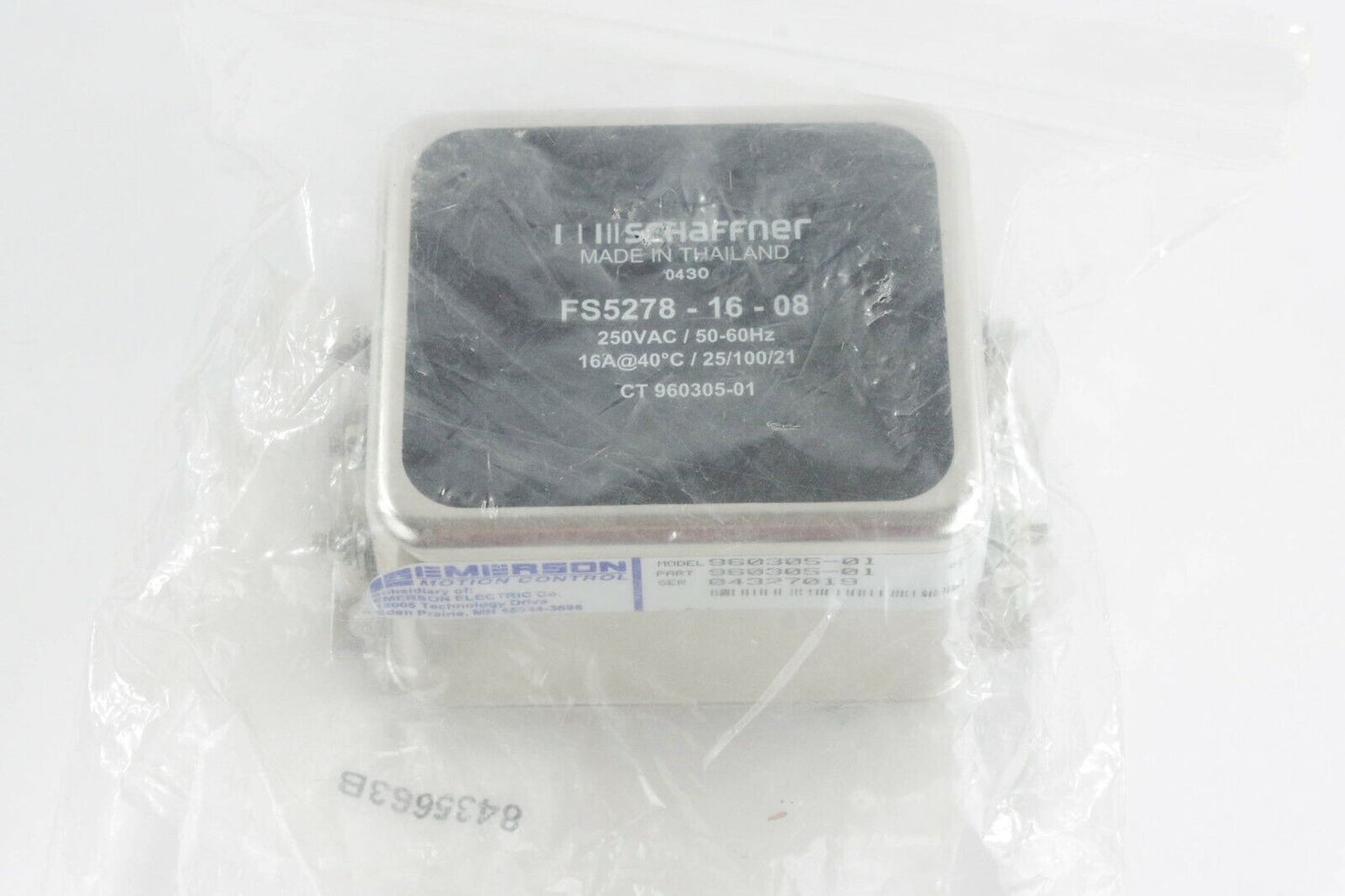 SCHAFFNER Line Filter FS5278-16-08 Emerson 960305-01