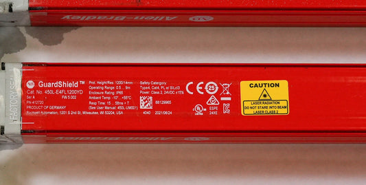1x Allen Bradley 450L-E4FL1200YD GuardShield 450L-E Safety Light Curtain 1200mm
