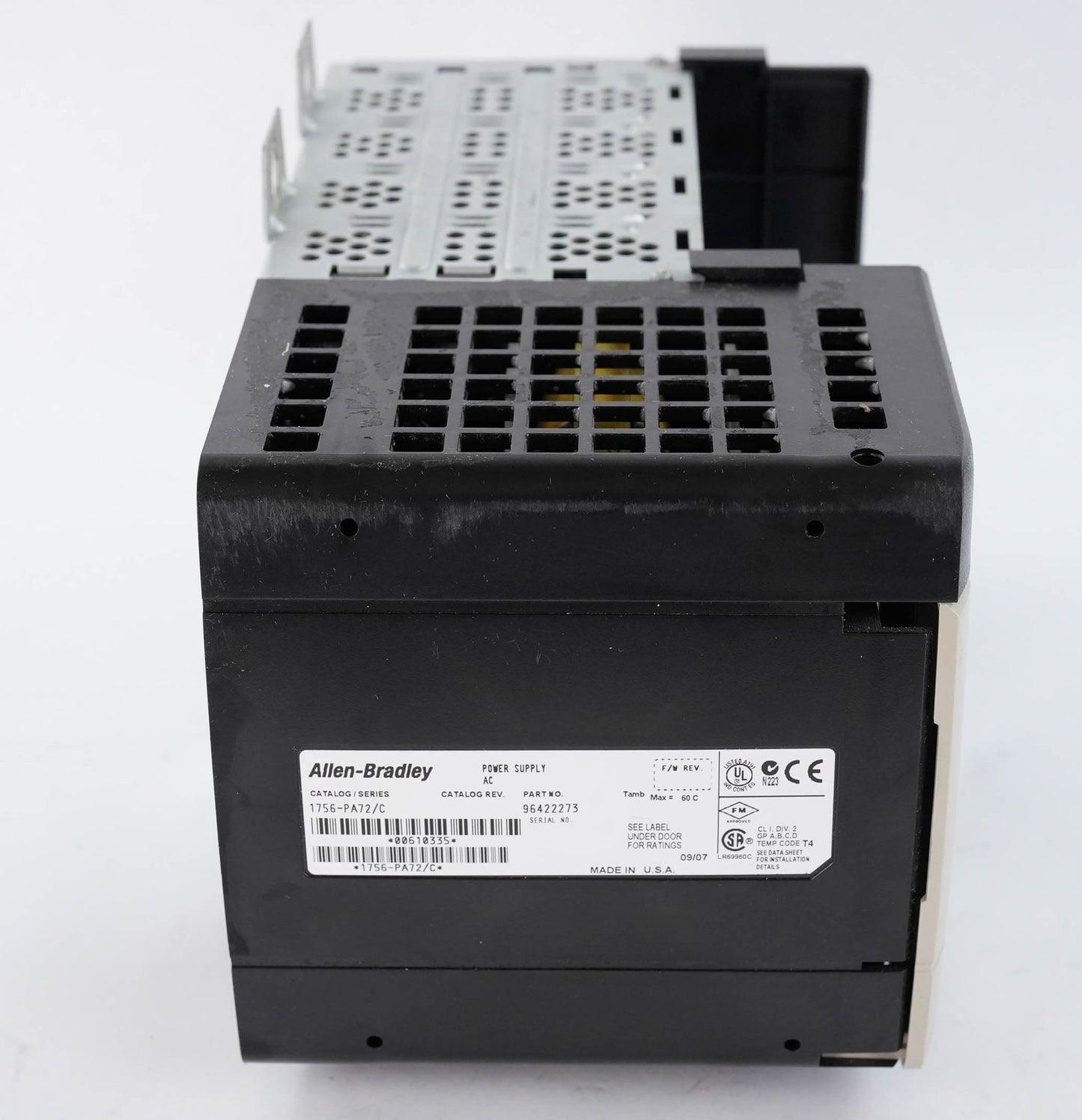 Allen Bradley 1756-PA72 Ser C Power Supply 1756-A4 /B 4-Slot Chassis 85-265 VAC
