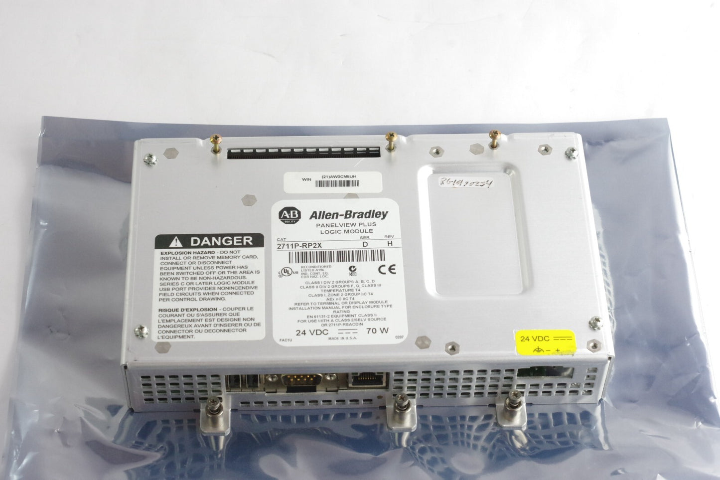 Allen Bradley 2711P-RP2X /D Rev H Panelview Plus Logic Module / 2711P-RP2 RW2 /G
