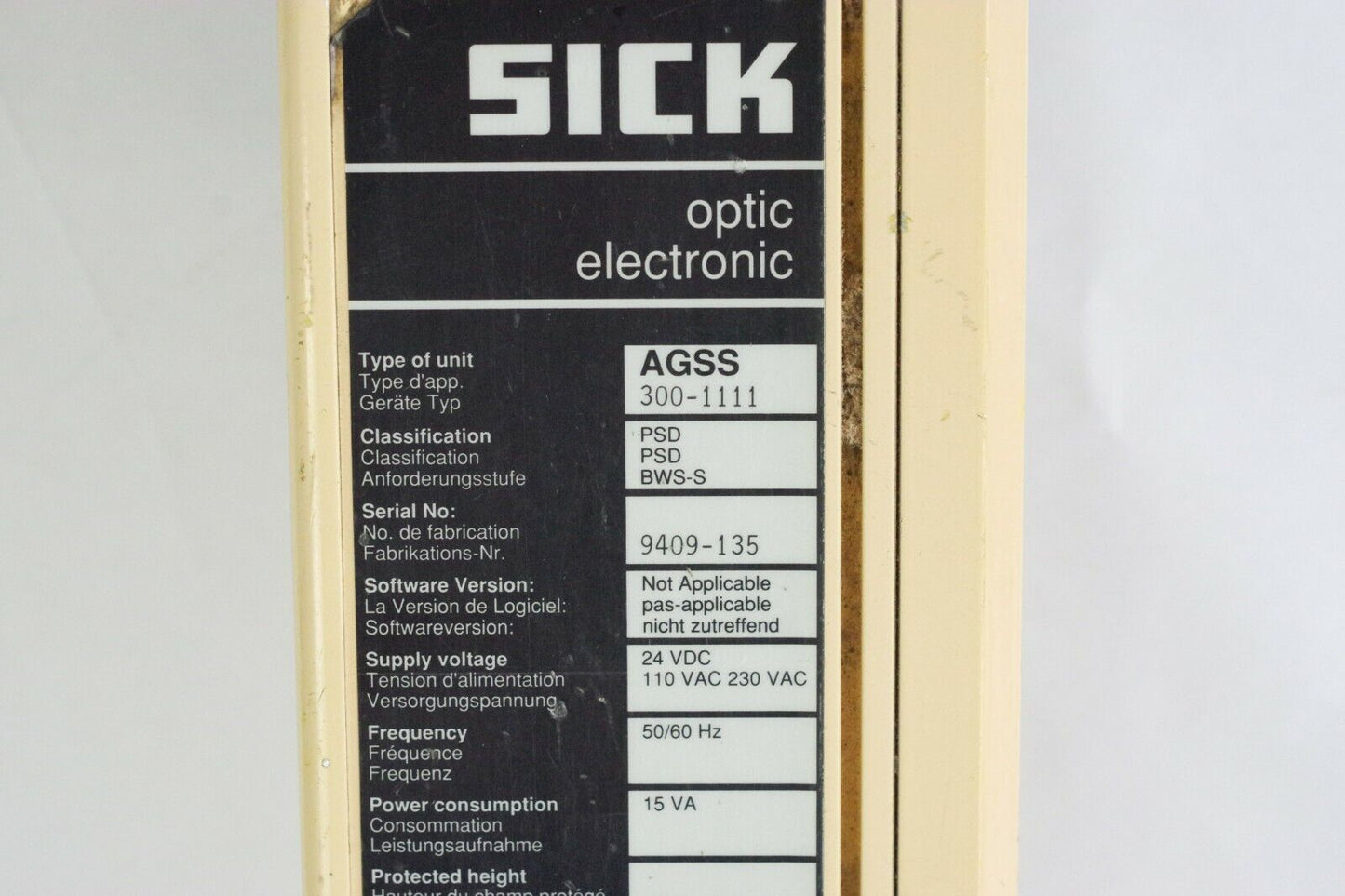 SICK AGSS-300-1111 AGSS3001111 Optic Electronic Sensor