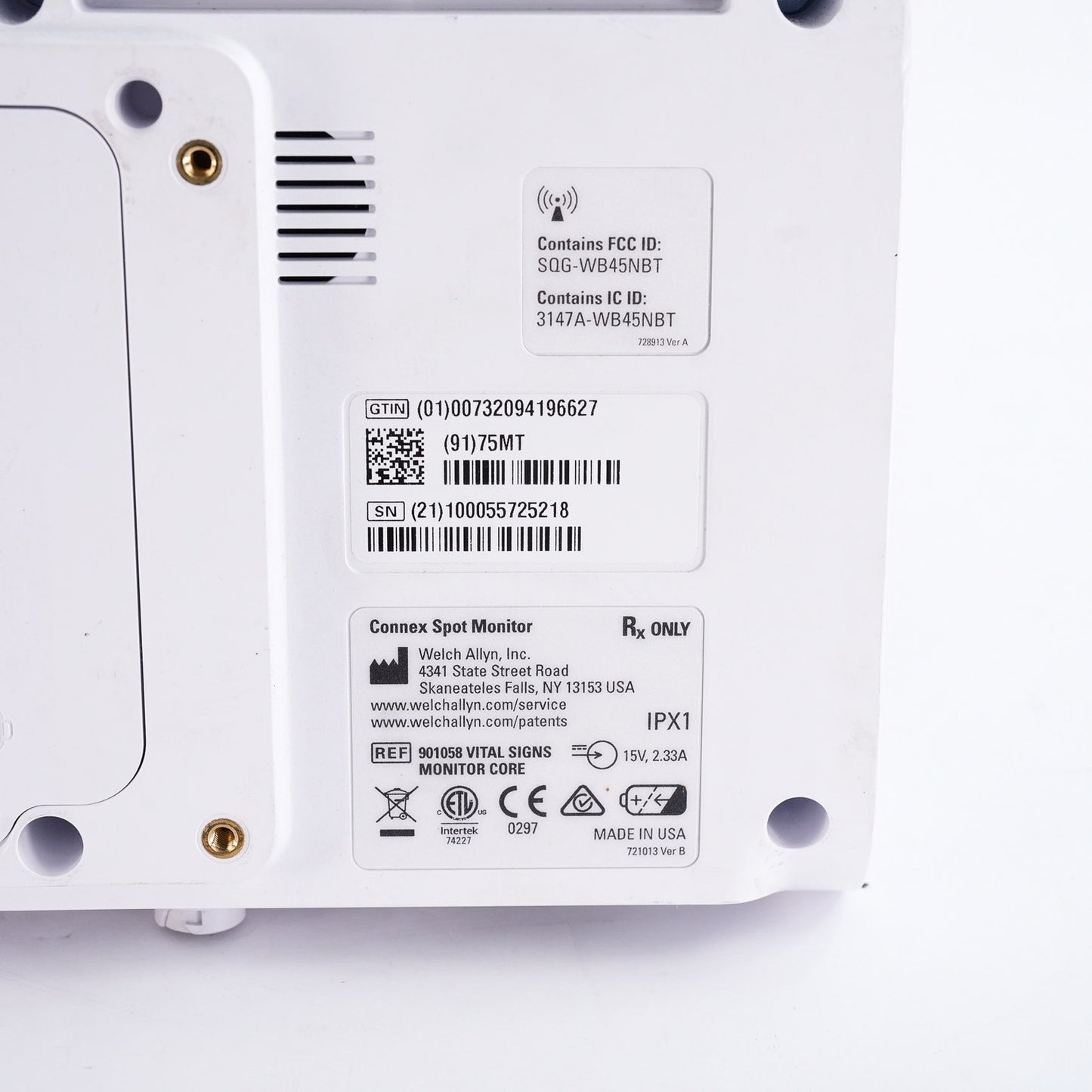 Welch Allyn Connex Spot Signs Monitor 901058 MasimoSET SpO