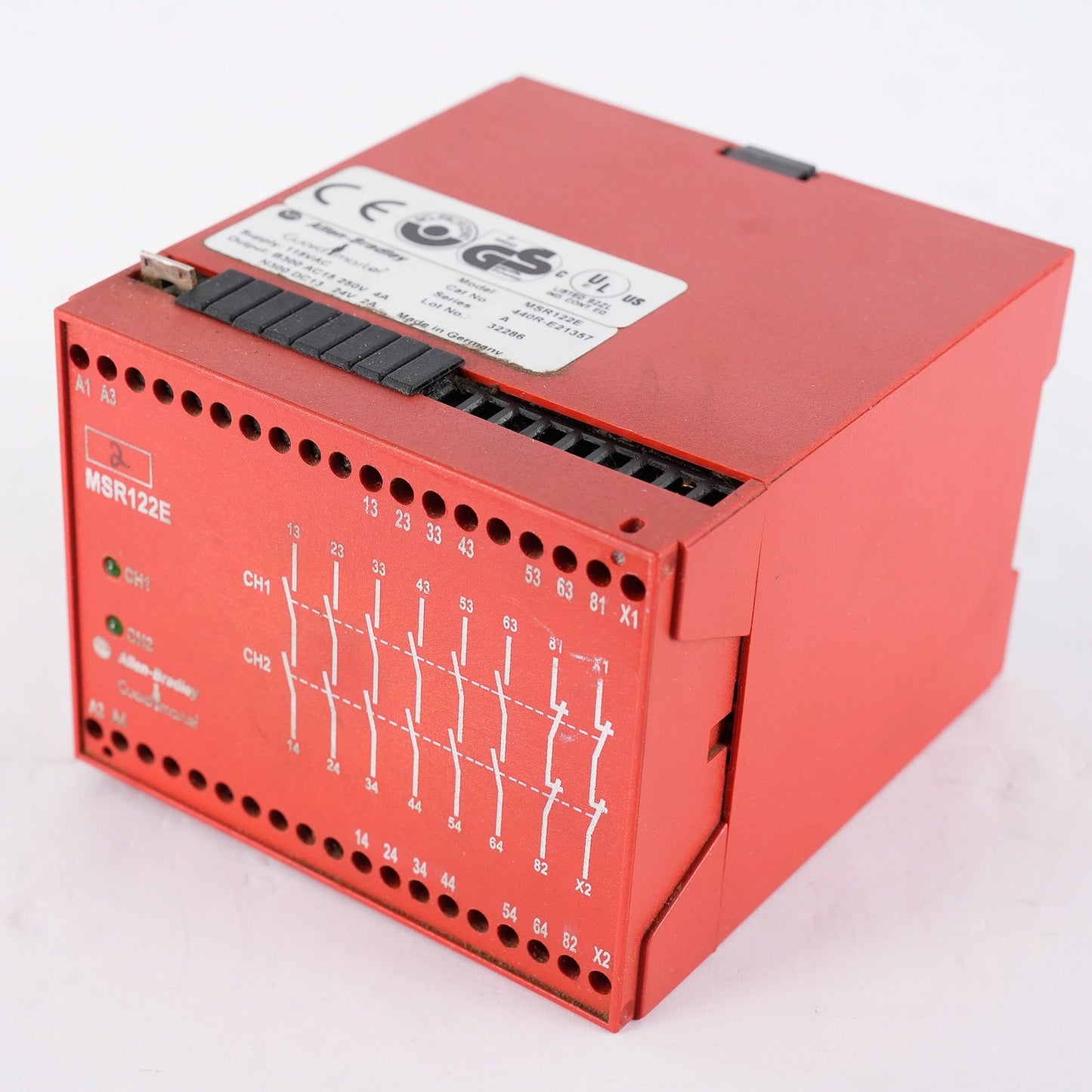 Allen Bradley 440R-E21357 /A Guardmaster MSR122E Safety Relay 115VAC 250V 4A