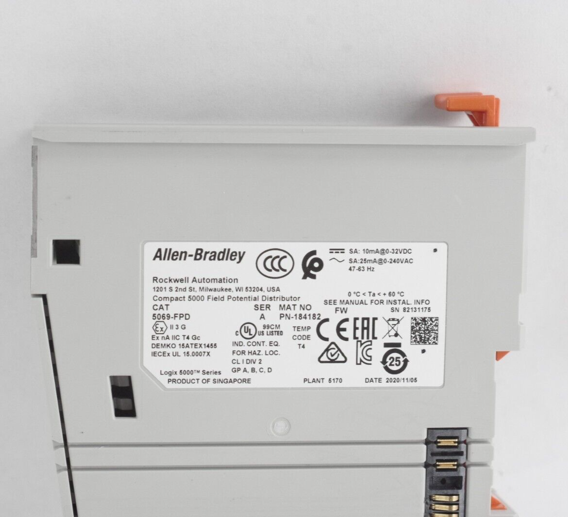 Allen-Bradley 5069-FPD SER A Compact 5000 Field Potential Distributor