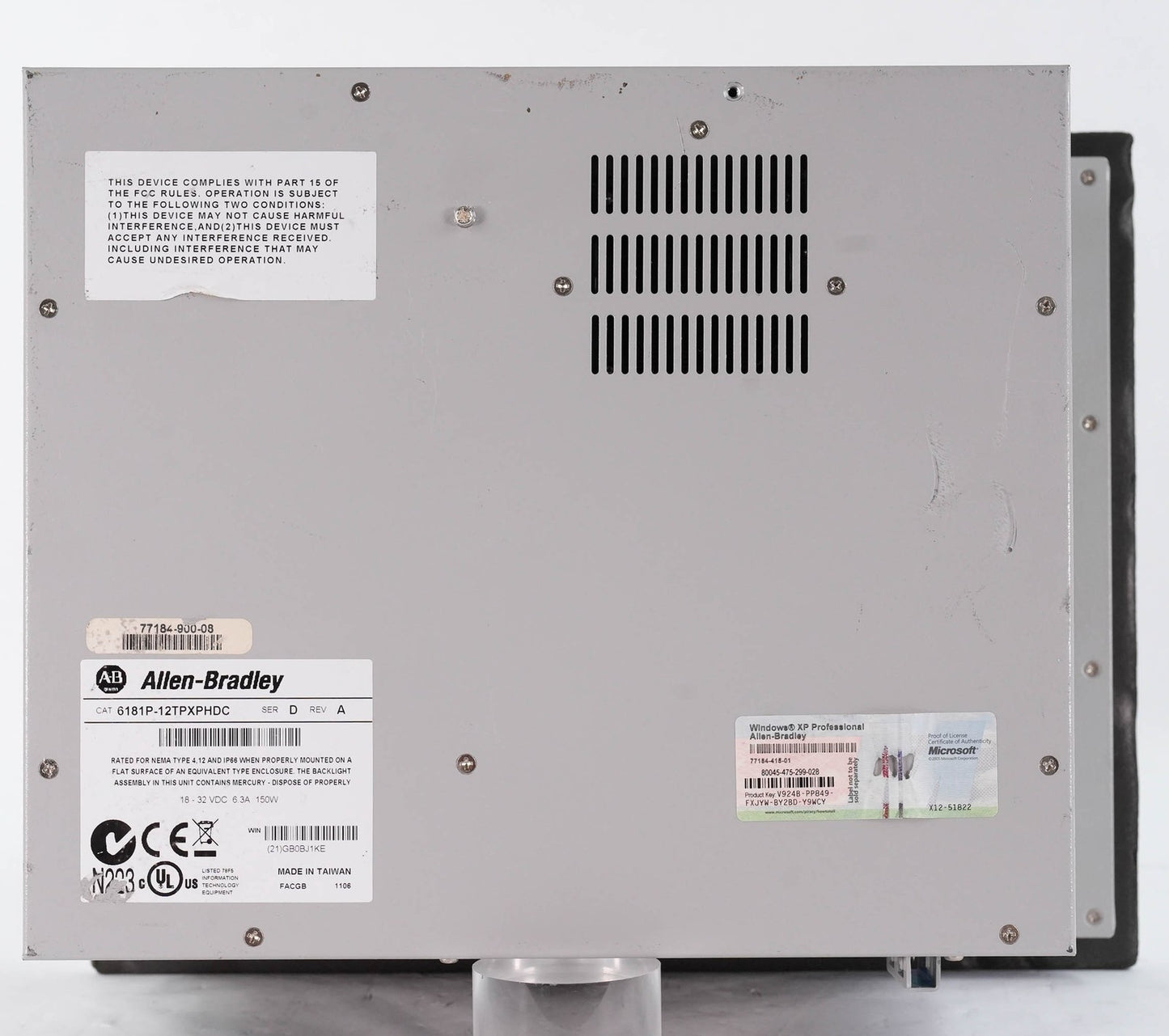 Allen Bradley 6181P-12TPXPHDC /D VersaView 1200P Industrial PC 6181P-12TPXPH DC