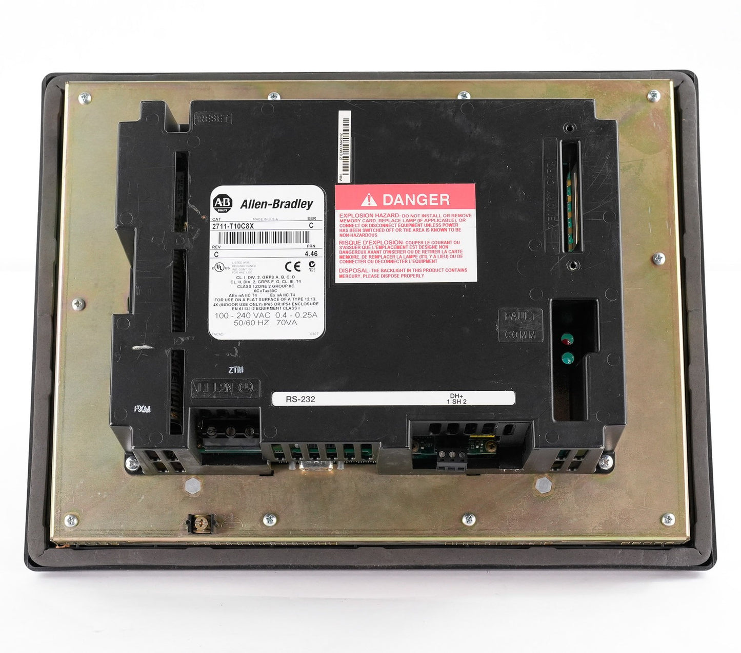 Allen Bradley 2711-T10C8 /C Rev C FRN 4.46 PanelView 1000 Display 2711-T10C8X