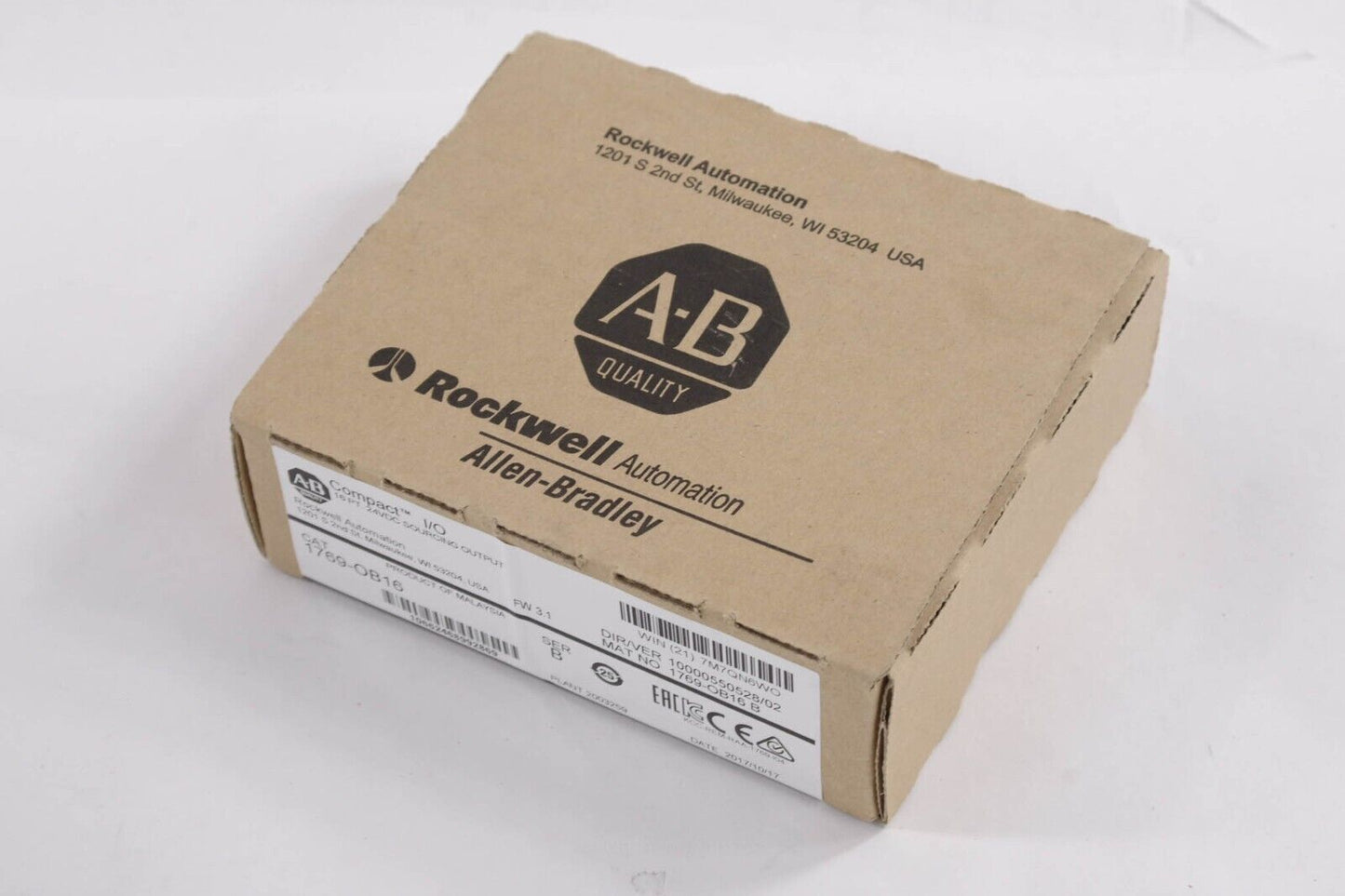 2017 Allen Bradley 1769-OB16 B Compact I/O 16 Pt SOURCING OUTPUT Module -Surplus