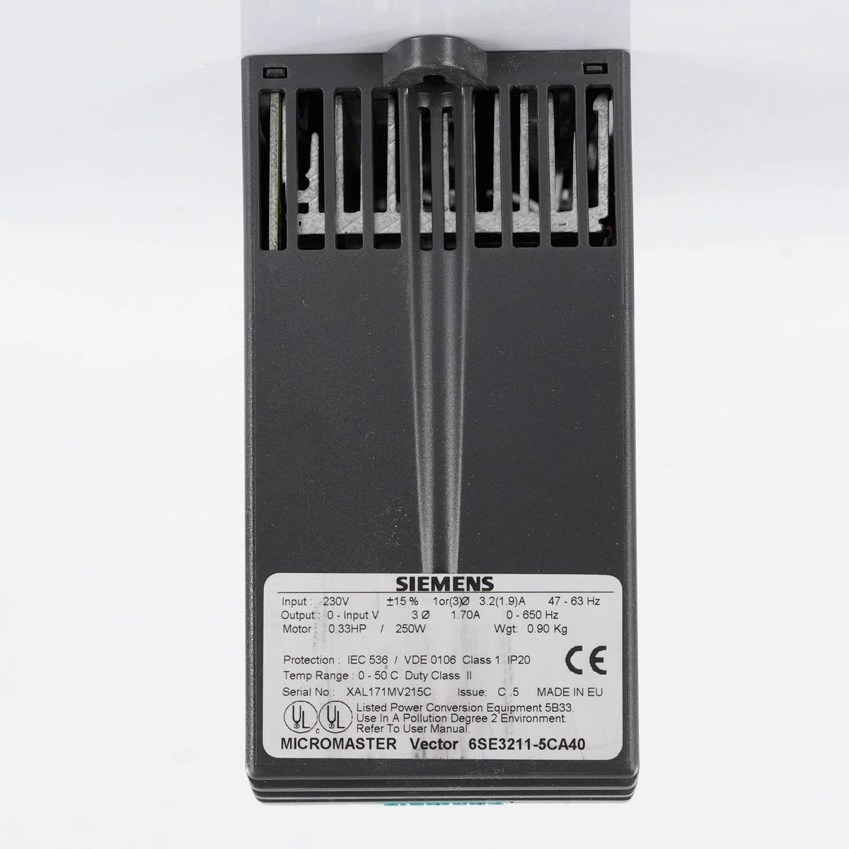 Siemens 6SE3211-5CA40 Micromaster Vector AC Drive 0.12kW 230V 6SE32115CA40