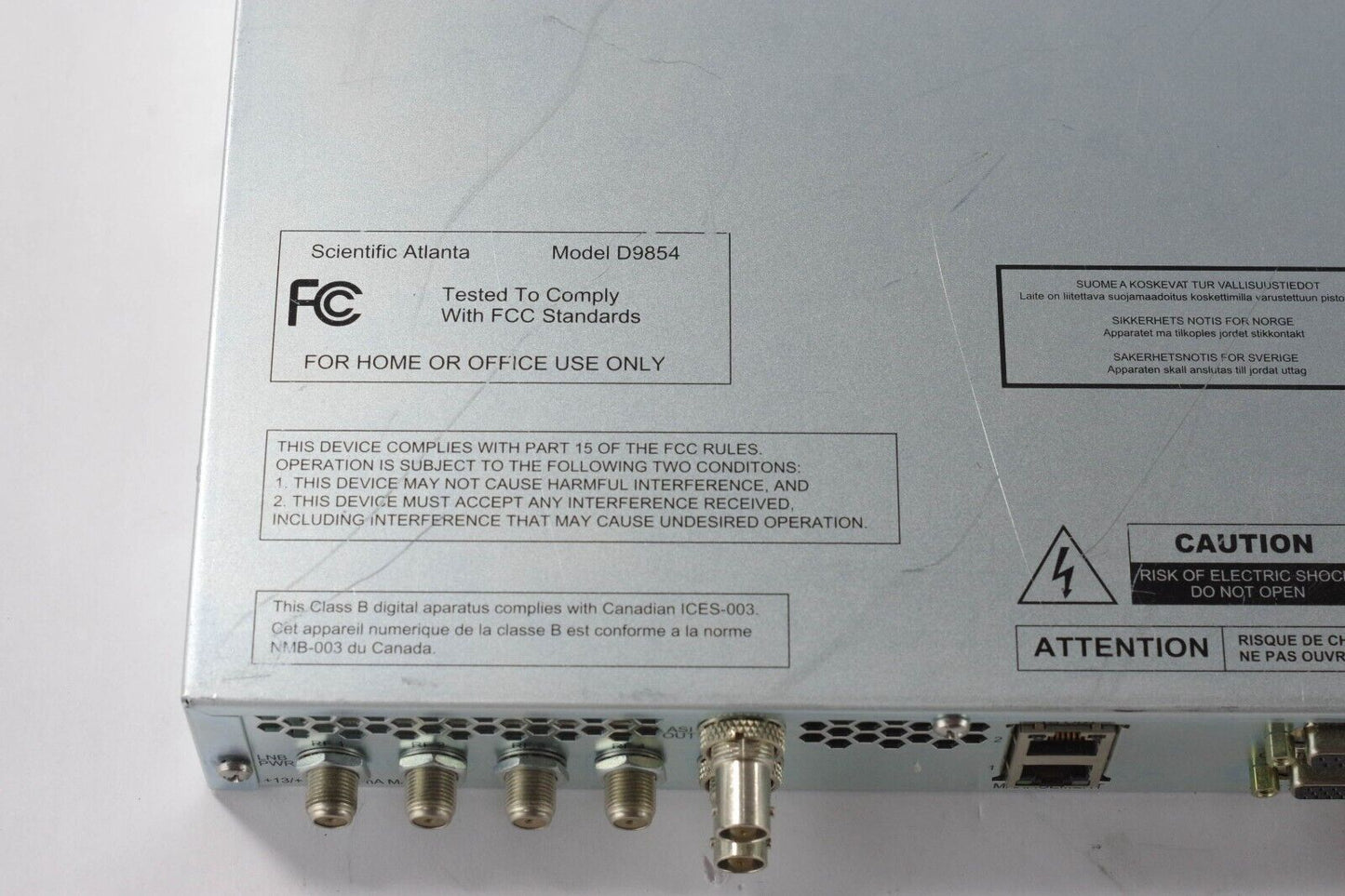 SCIENTIFIC ATLANTA D9854 Advanced Program Receiver