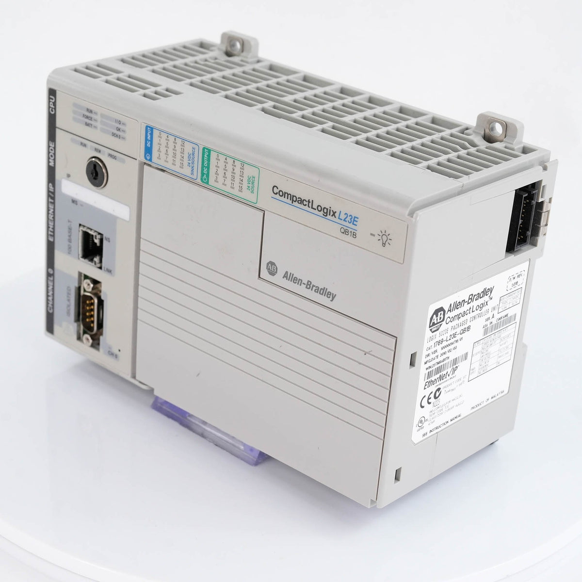 Allen Bradley 1769-L23E-QB1B CompactLogix EtherNet Processor 24VDC 1769L23EQB1B