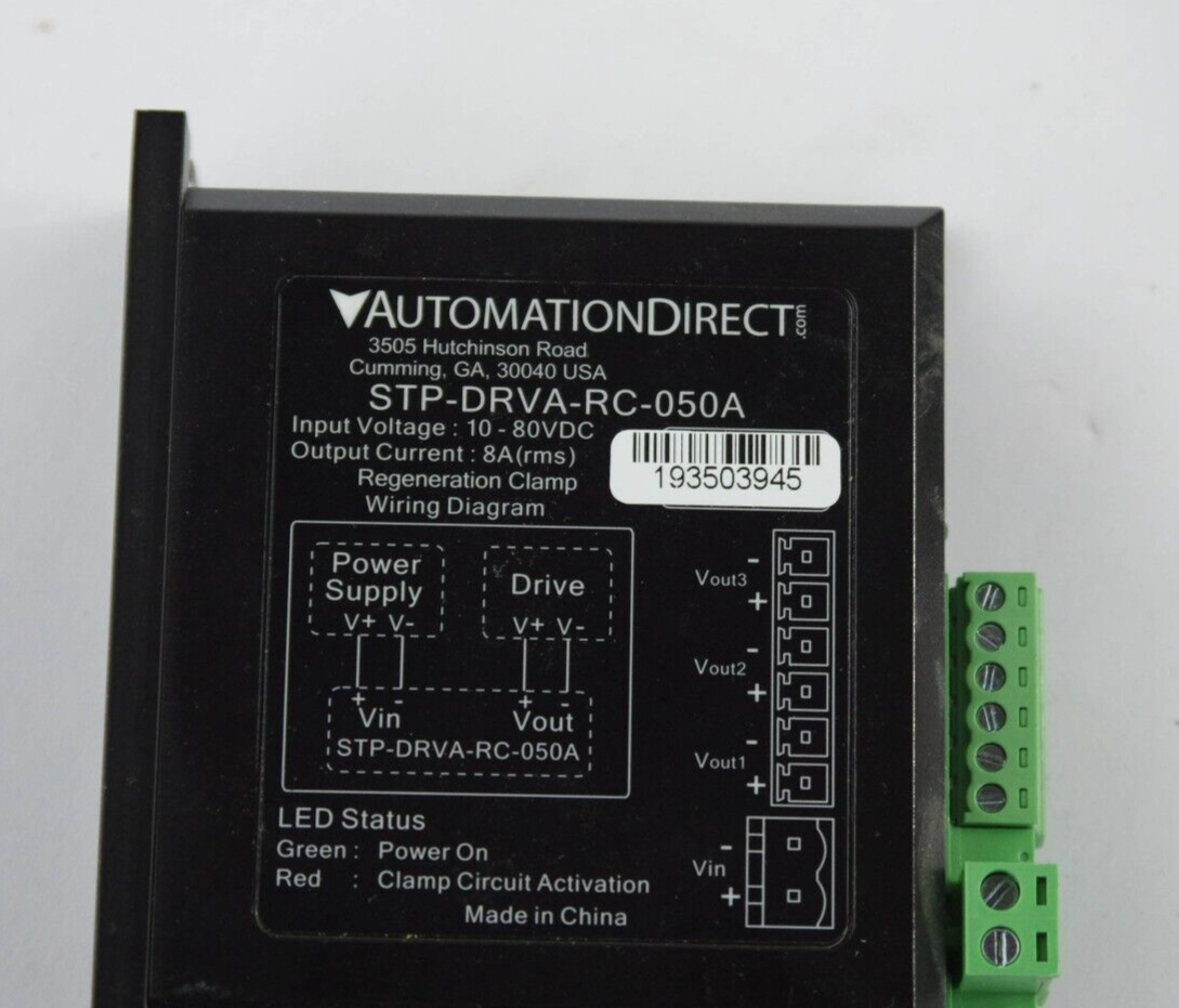 Automation Direct STP-DRVA-RC-050A / STPDRVARC050A SureStep Regen Clamp 10-80VDC