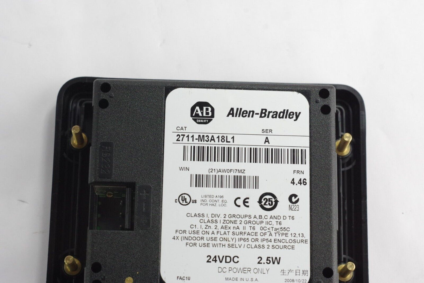 Allen Bradley 2711-M3A18L1 Series A FRN 4.46 PanelView 300 Micro