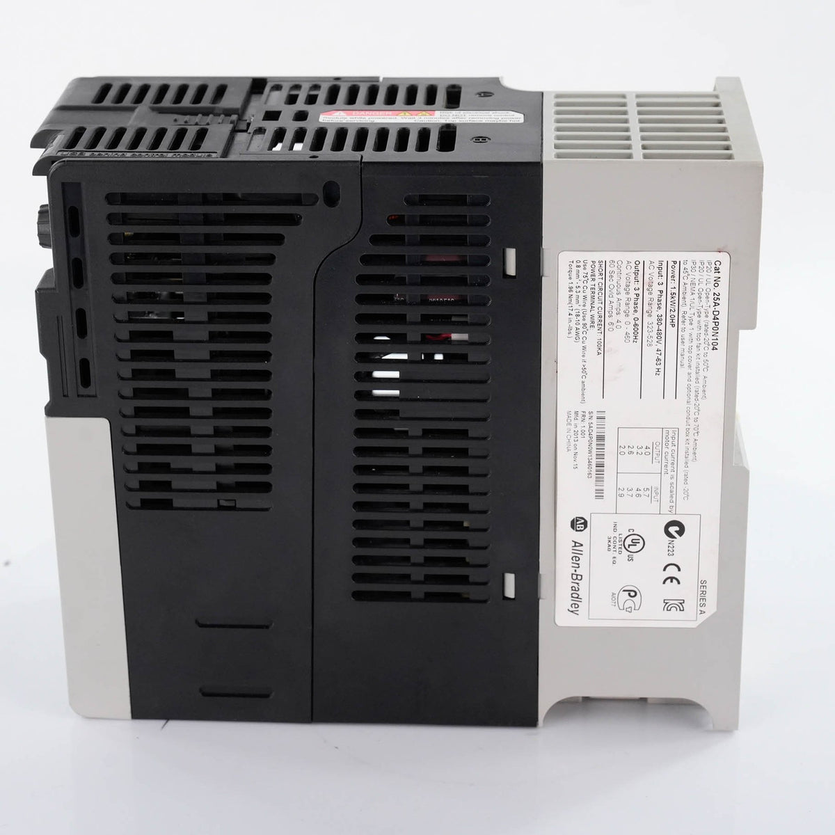Allen Bradley 25A-D4P0N104 PowerFlex 523 AC Drive 480V 3PH 2HP 4A 25AD4P0N104