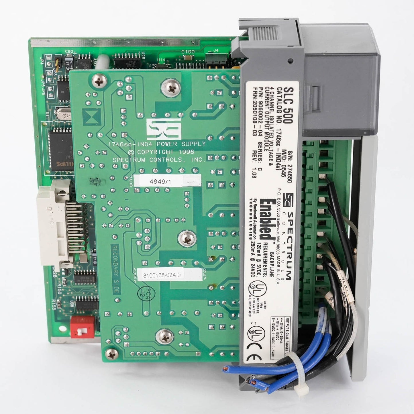 Spectrum Controls 1746sc-INO4vi Ser C SLC 500 4 Channel Analog Output Module
