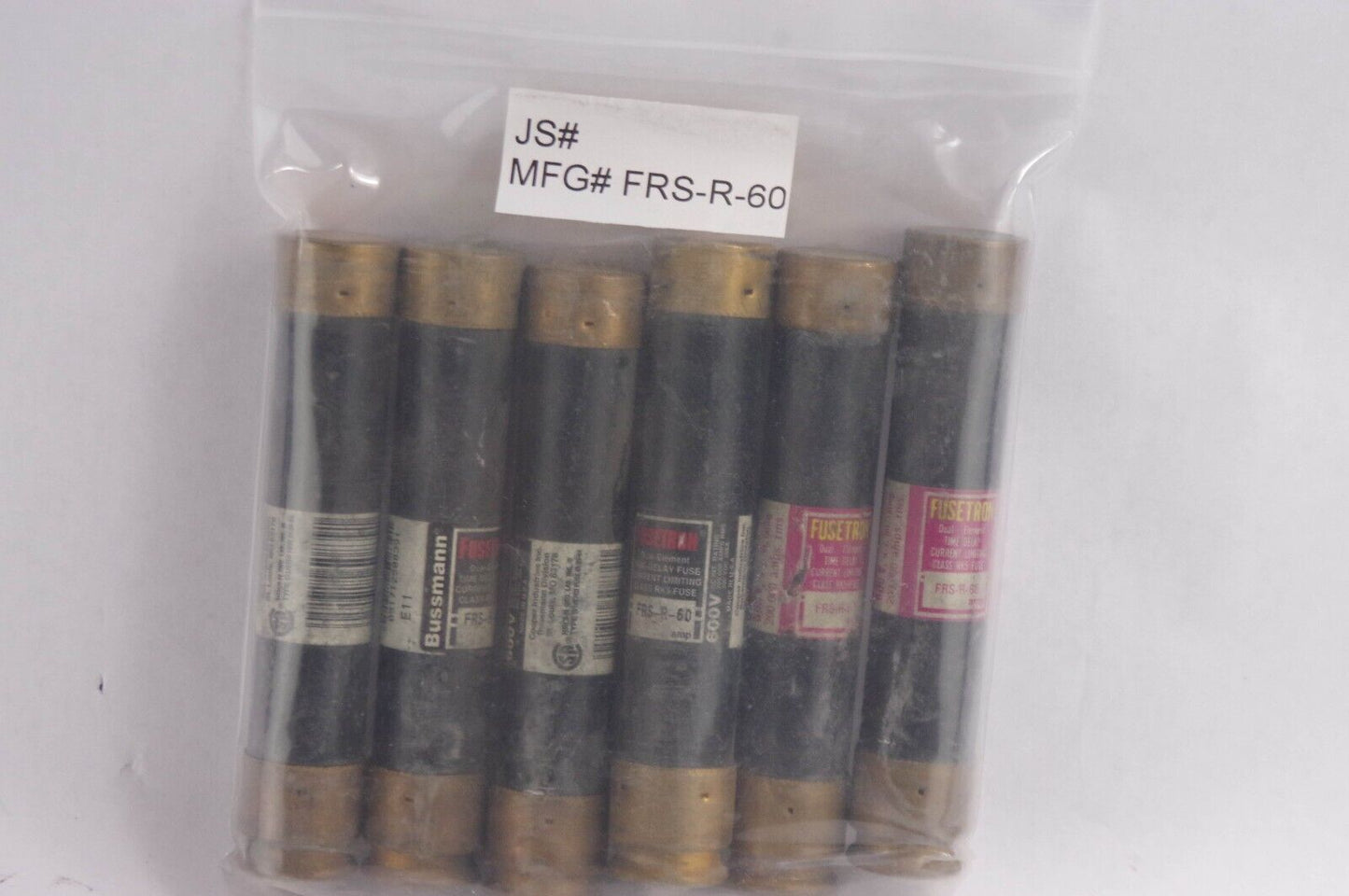 6x BUSSMAN FRS-R-60 / FRSR60 Dual-Element Time Delay Fuse Class RK5