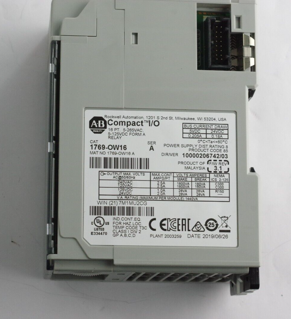 Allen Bradley 1769-OW16 /A CompactLogix Relay Output Module - No Box